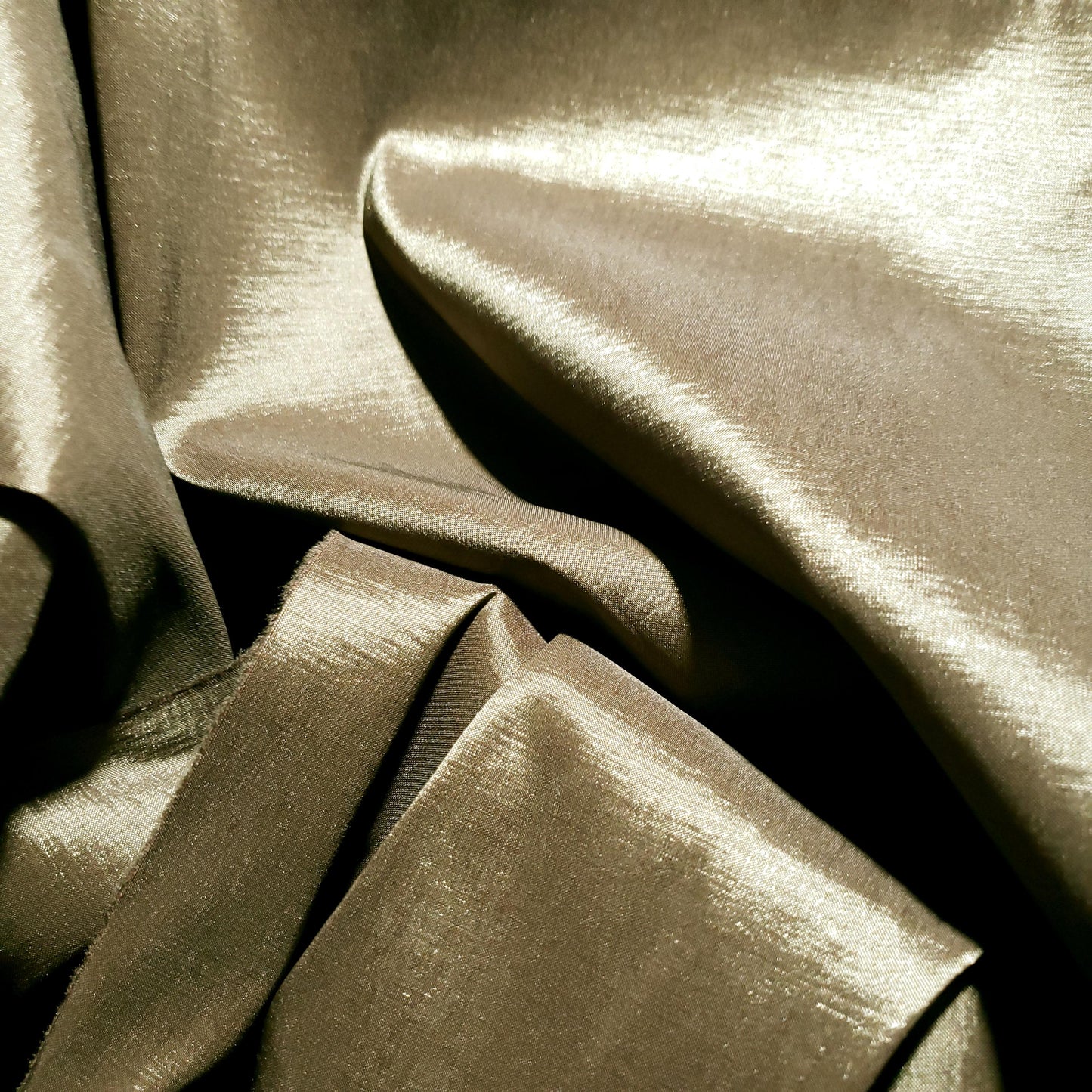GOLD TAUPE STRETCH TAFFETA