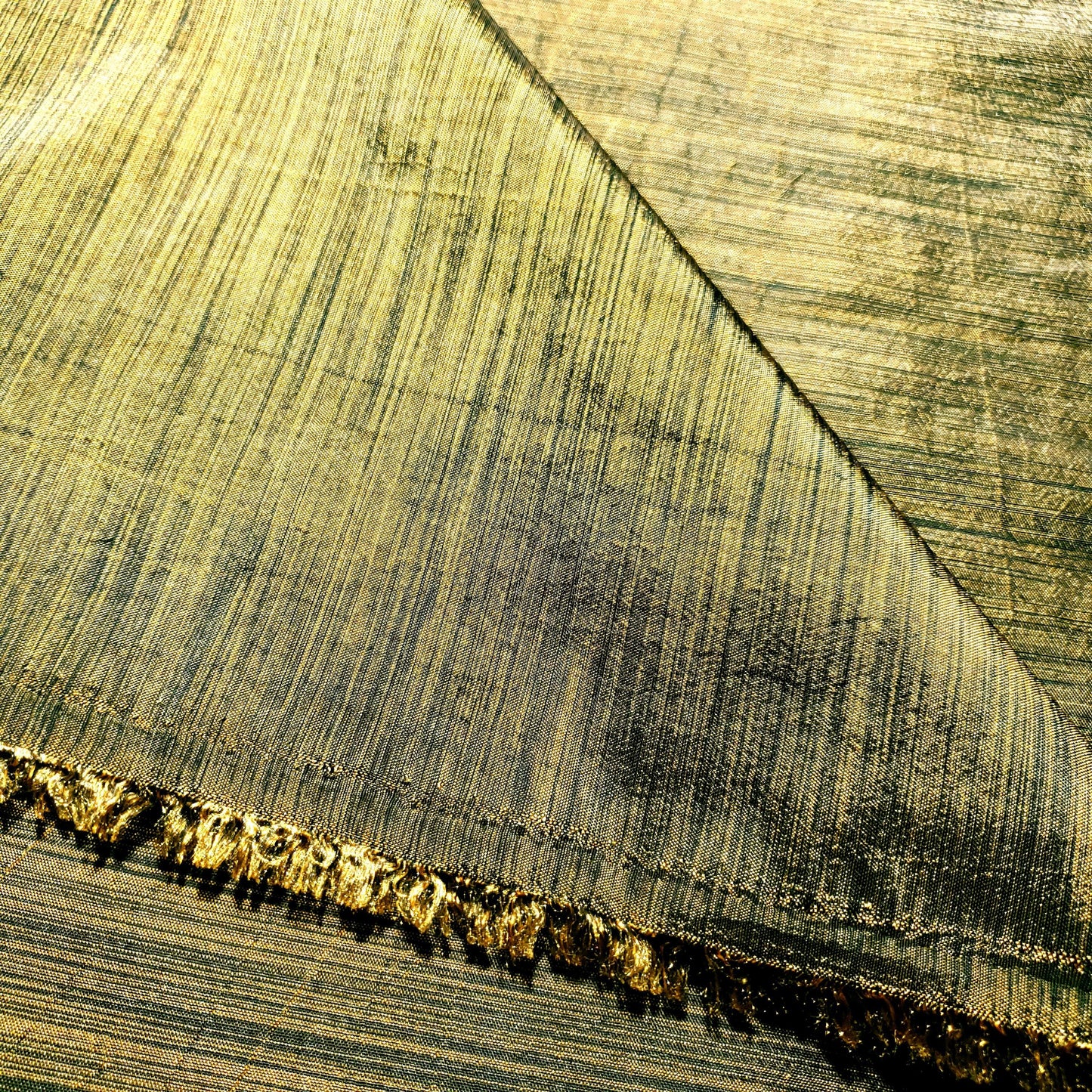 GOLD BLACK HEATHER STRIPE TAFFETA