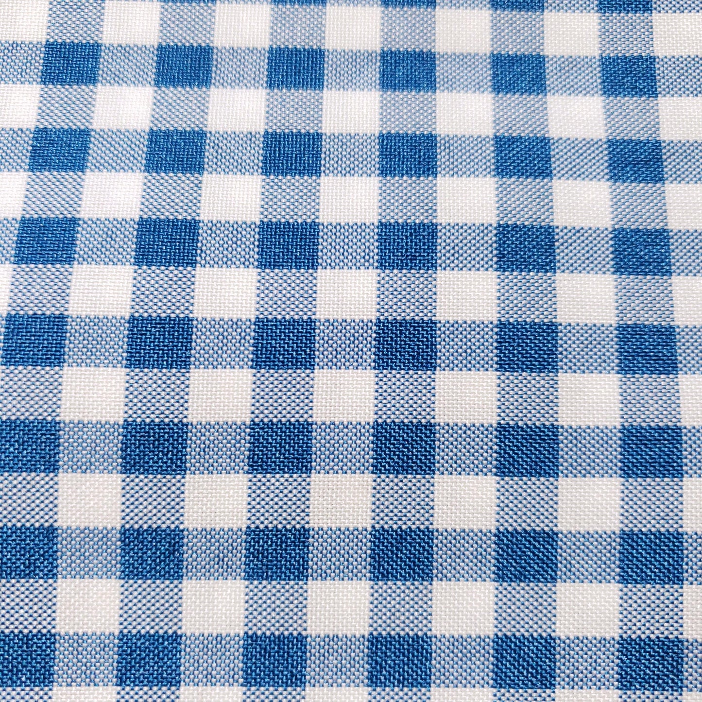 POLY POPLIN BLUE TURQUOISE SMALL GINGHAM