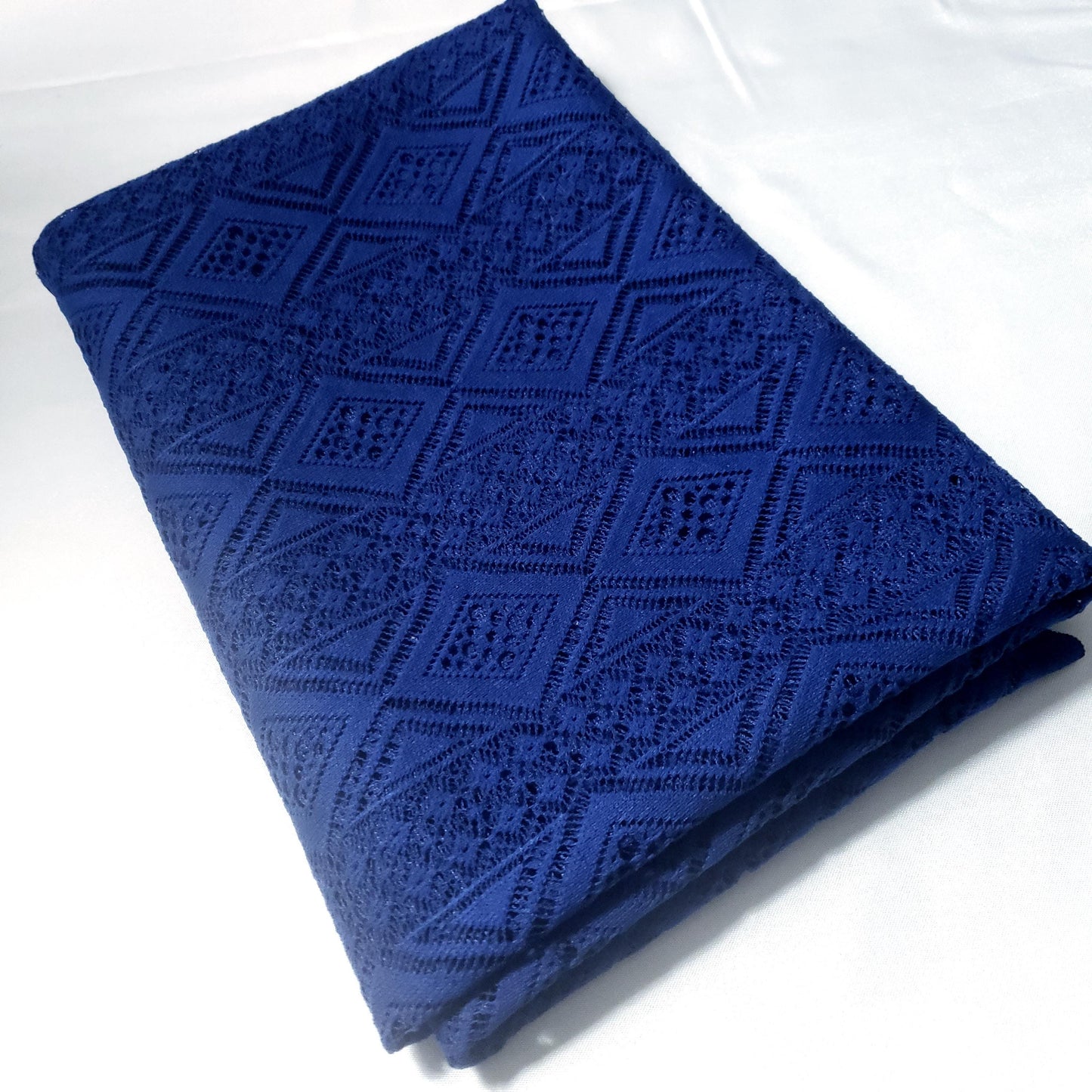 DIAMOND STRIPE LACE ROYAL BLUE