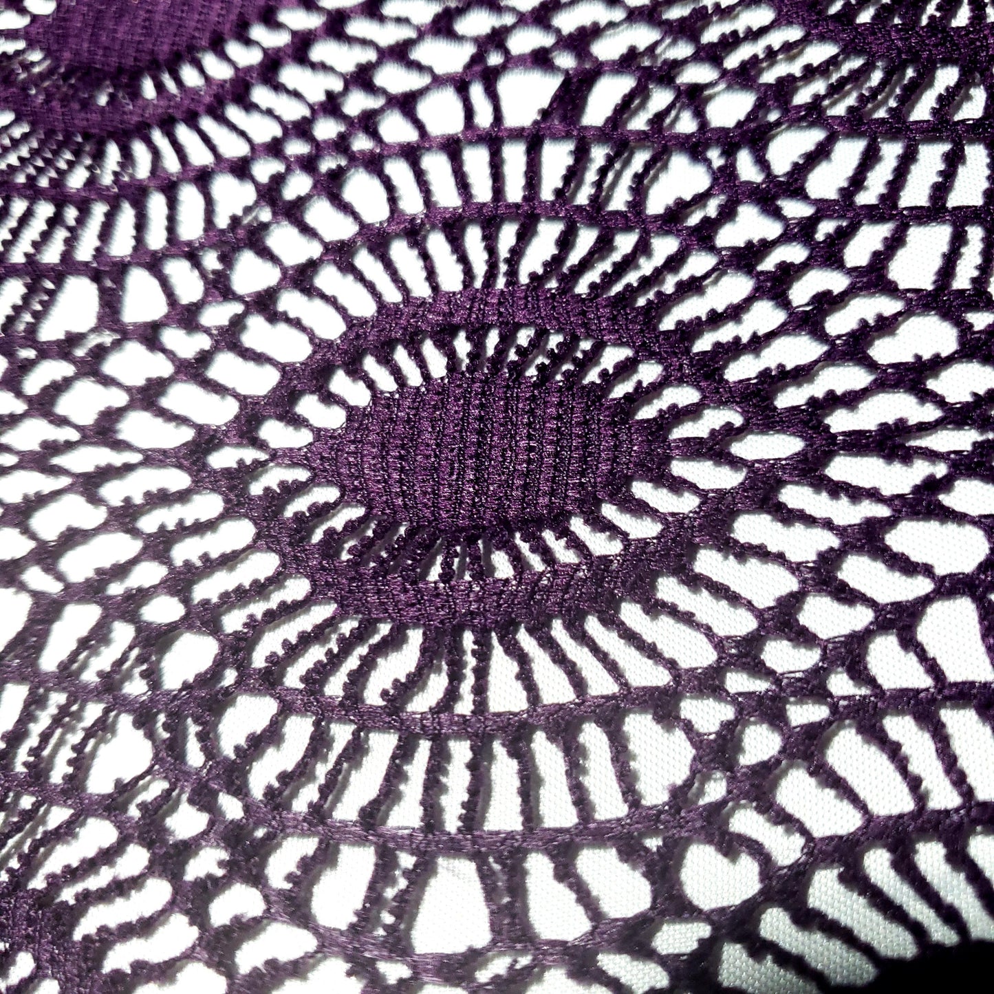 FAUX CROCHET BOHEMIAN EYE LACE PLUM PURPLE