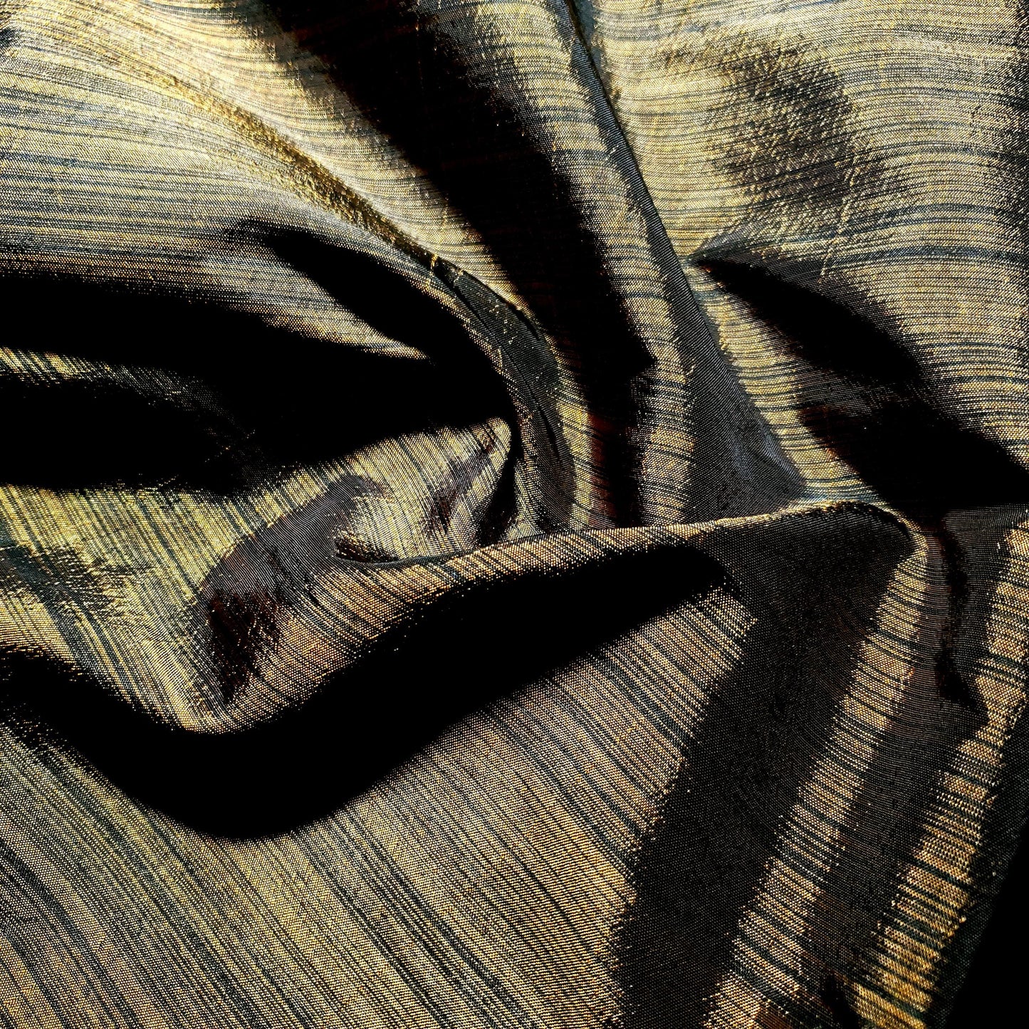 GOLD BLACK HEATHER STRIPE TAFFETA