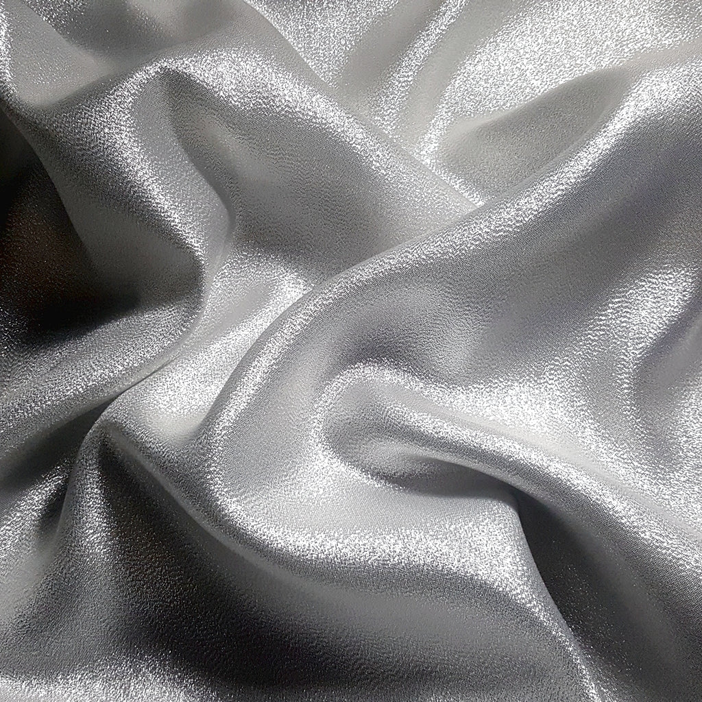 SILVER WHITE CRYSTAL SHIMMER LAME FABRIC