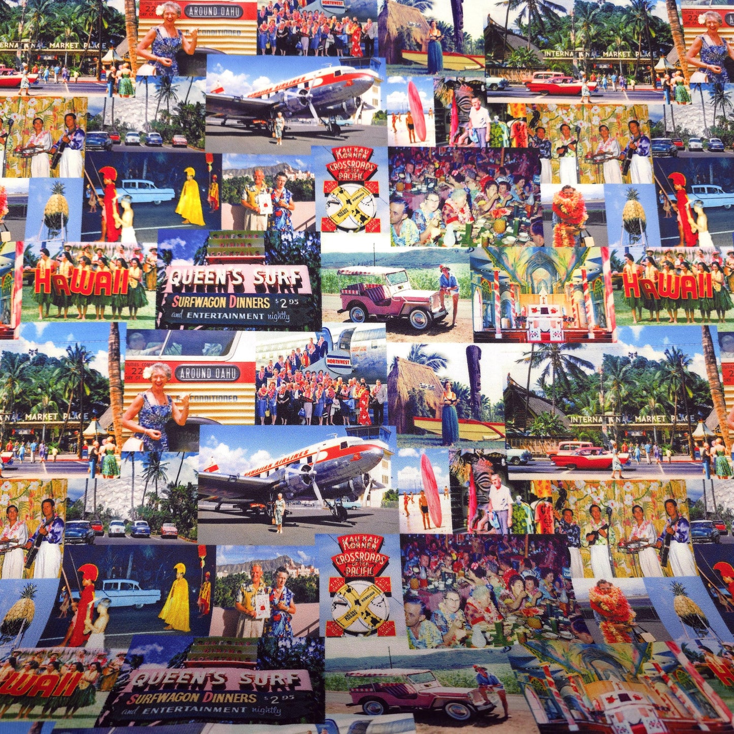 50S HAWAIIAN VACATION PHOTO COLLAGE PRINT