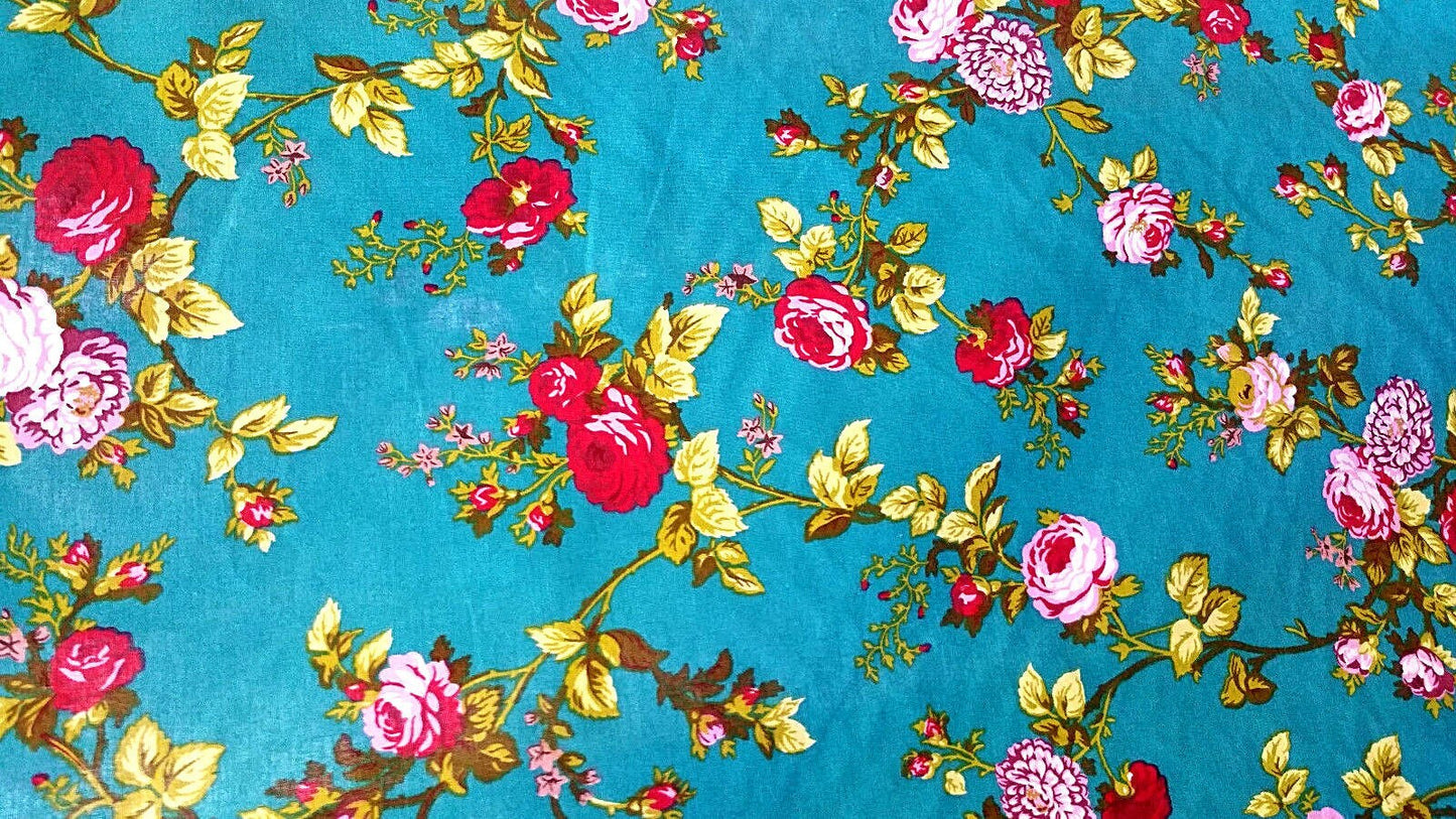 CASTILLE ROSES GREEN TEAL