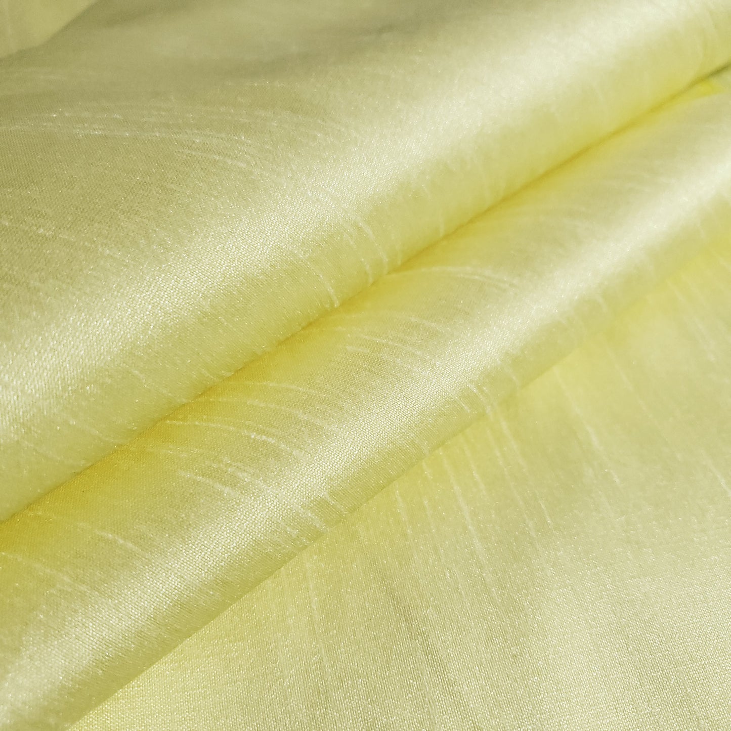 YELLOW FROSTED LEMON FAUX SILK DUPIONI 58"