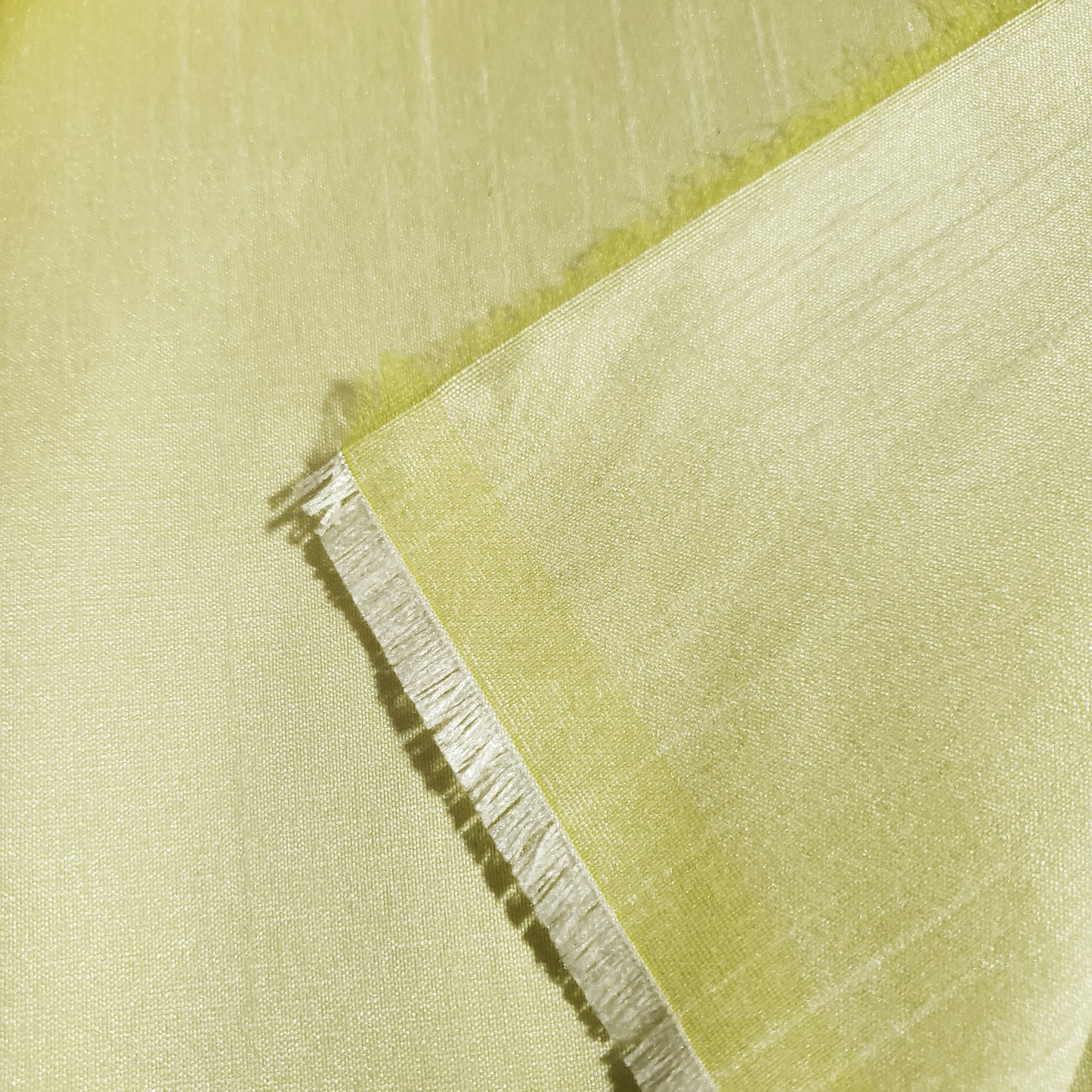 YELLOW FROSTED LEMON FAUX SILK DUPIONI 58"