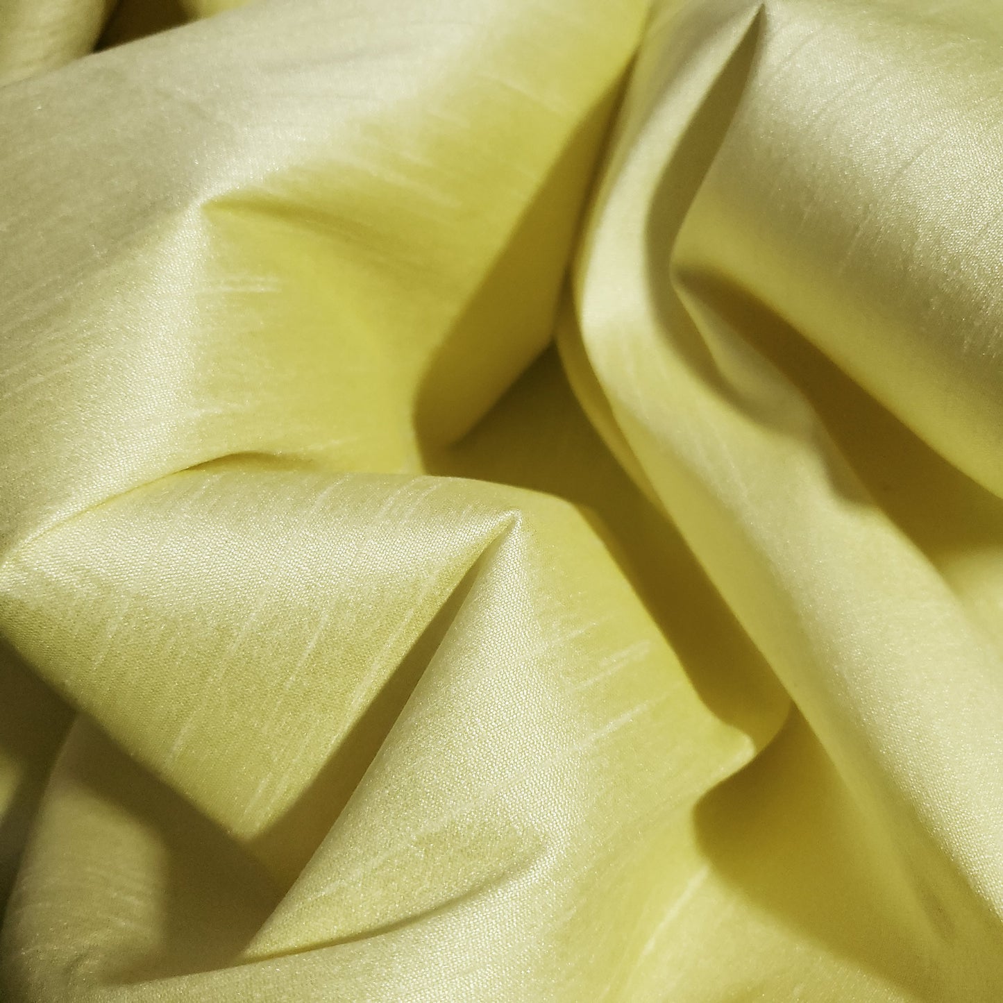 YELLOW FROSTED LEMON FAUX SILK DUPIONI 58"