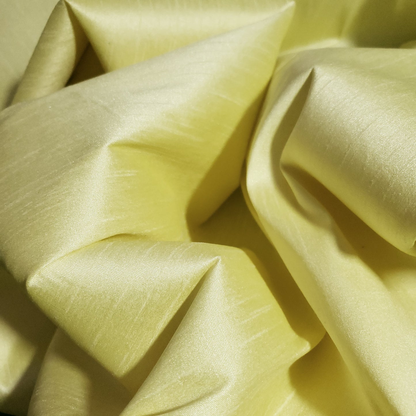 YELLOW FROSTED LEMON FAUX SILK DUPIONI 58"