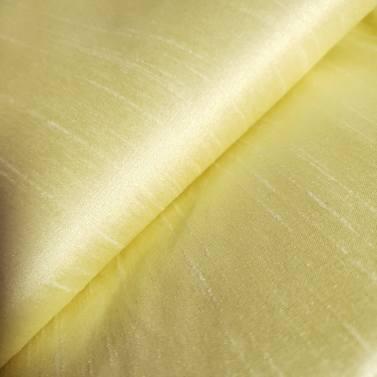 YELLOW FROSTED LEMON FAUX SILK DUPIONI 58"