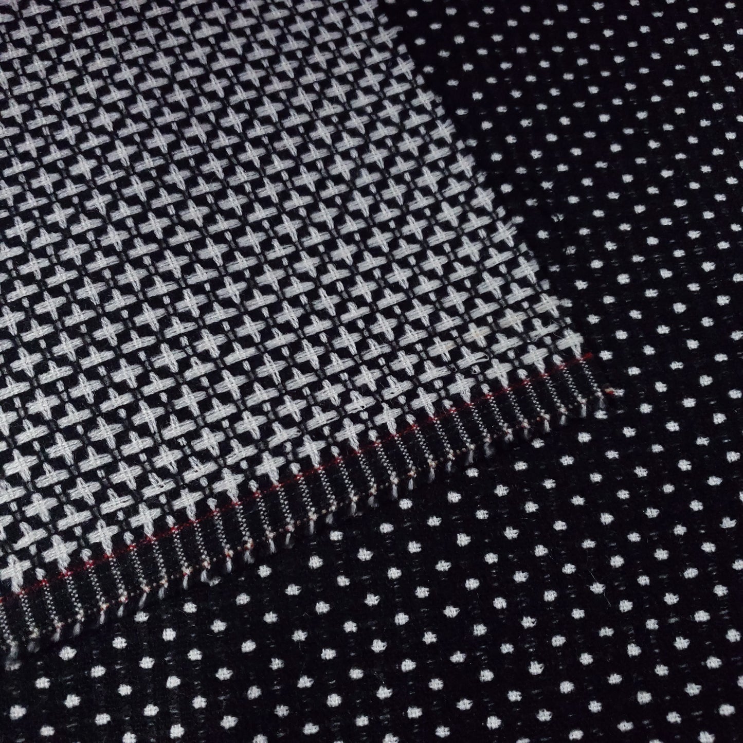 BLACK WHITE SWISS DOT TWEED FABRIC 58" BY THE SMAL POLKA DOT FASHION FABRIC