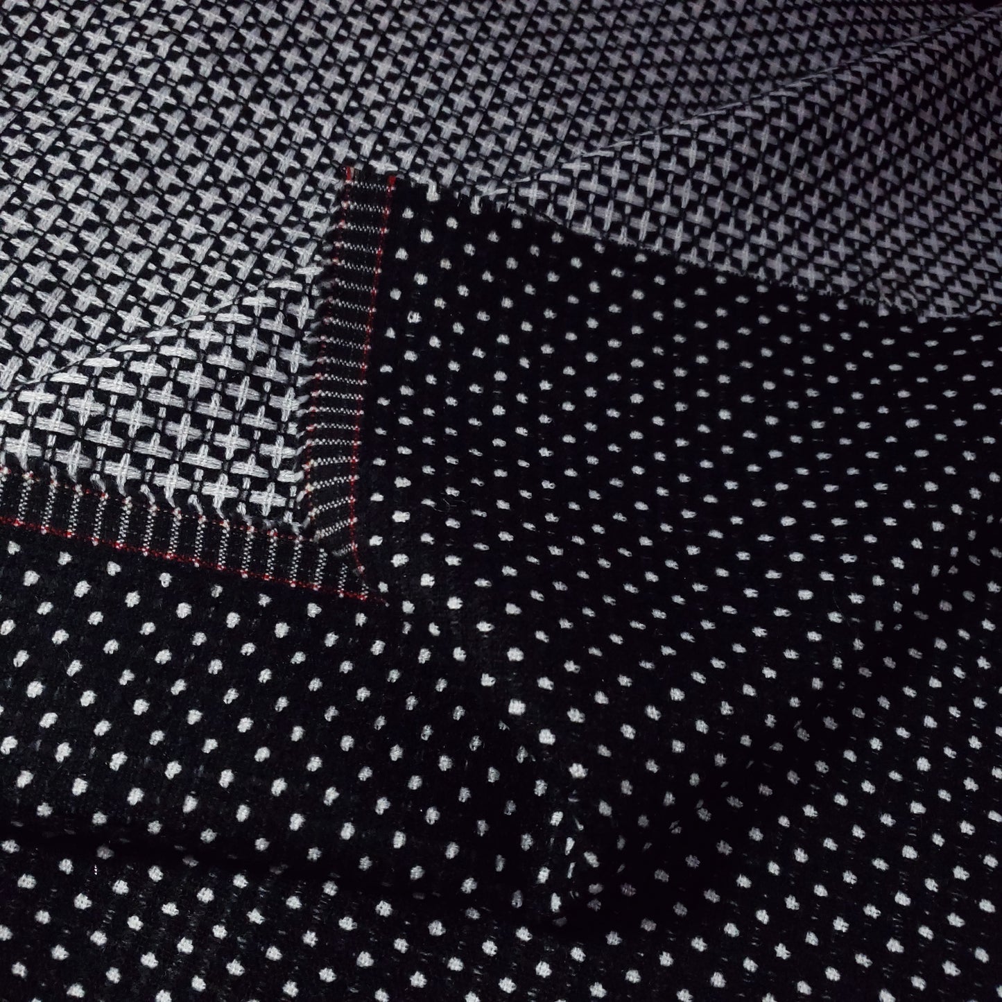 BLACK WHITE SWISS DOT TWEED FABRIC 58" BY THE SMAL POLKA DOT FASHION FABRIC