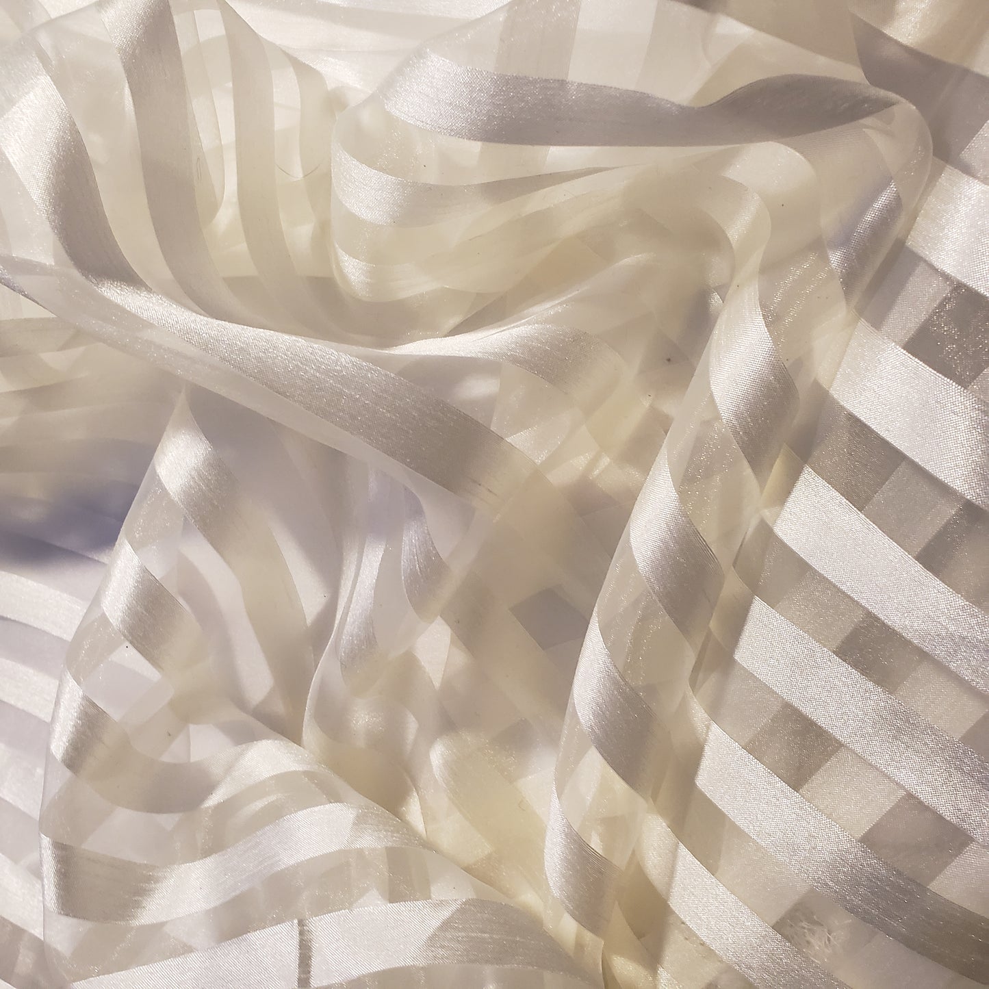 IVORY STRIPE ORGANZA FABRIC