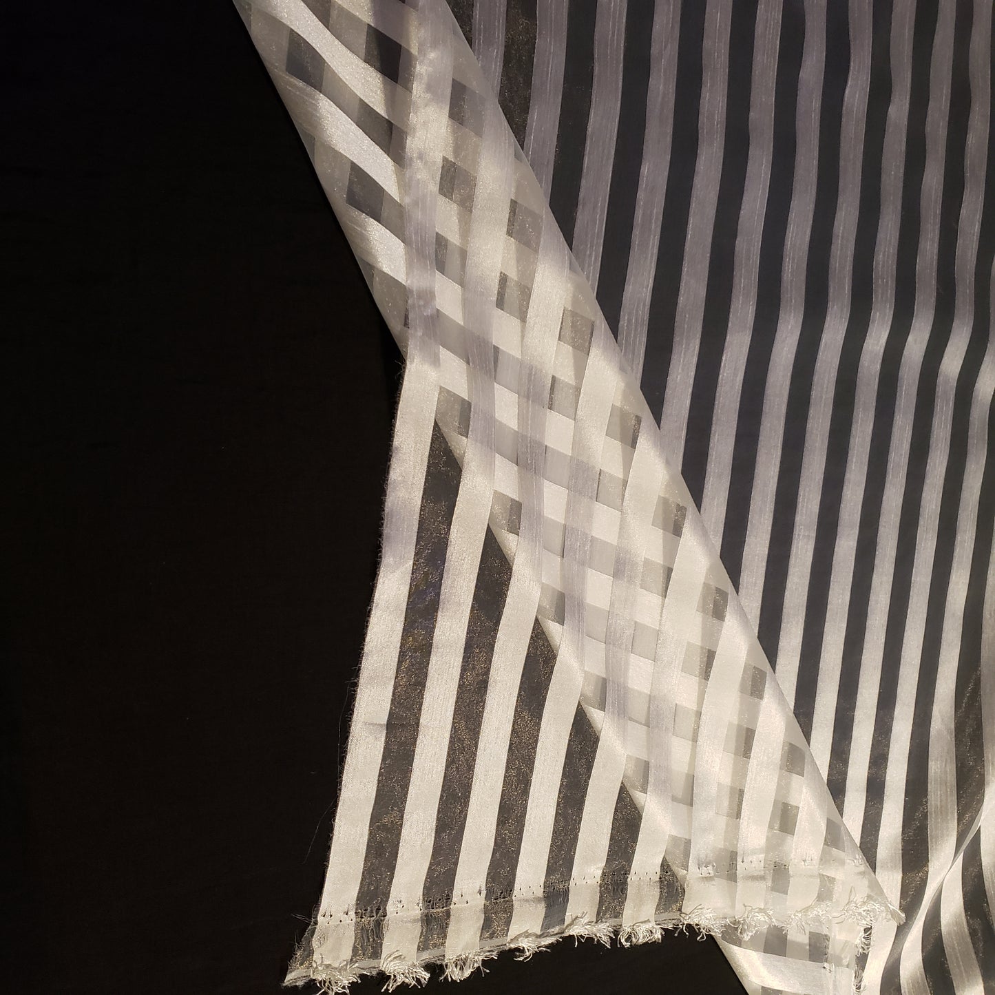 IVORY STRIPE ORGANZA FABRIC