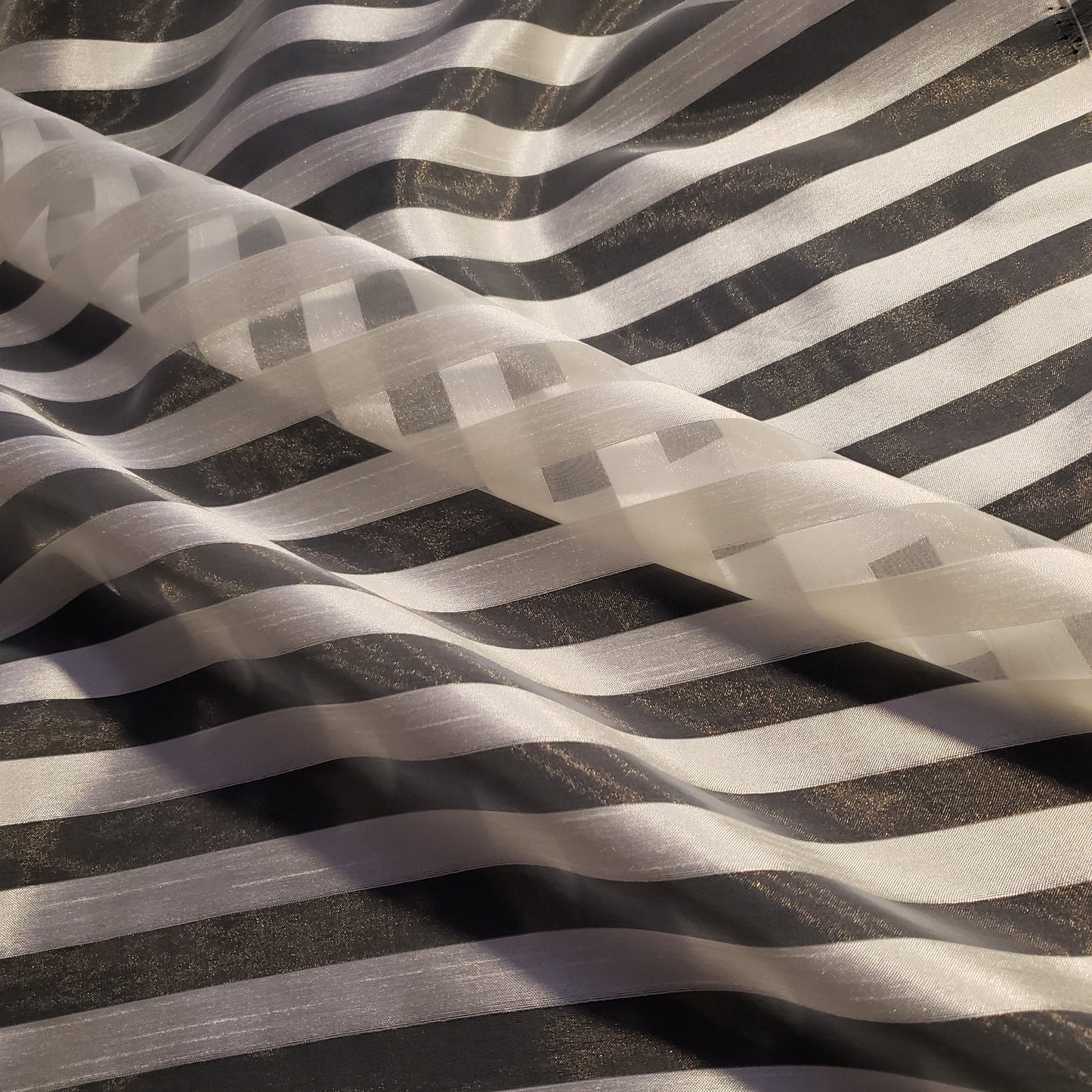 IVORY STRIPE ORGANZA FABRIC