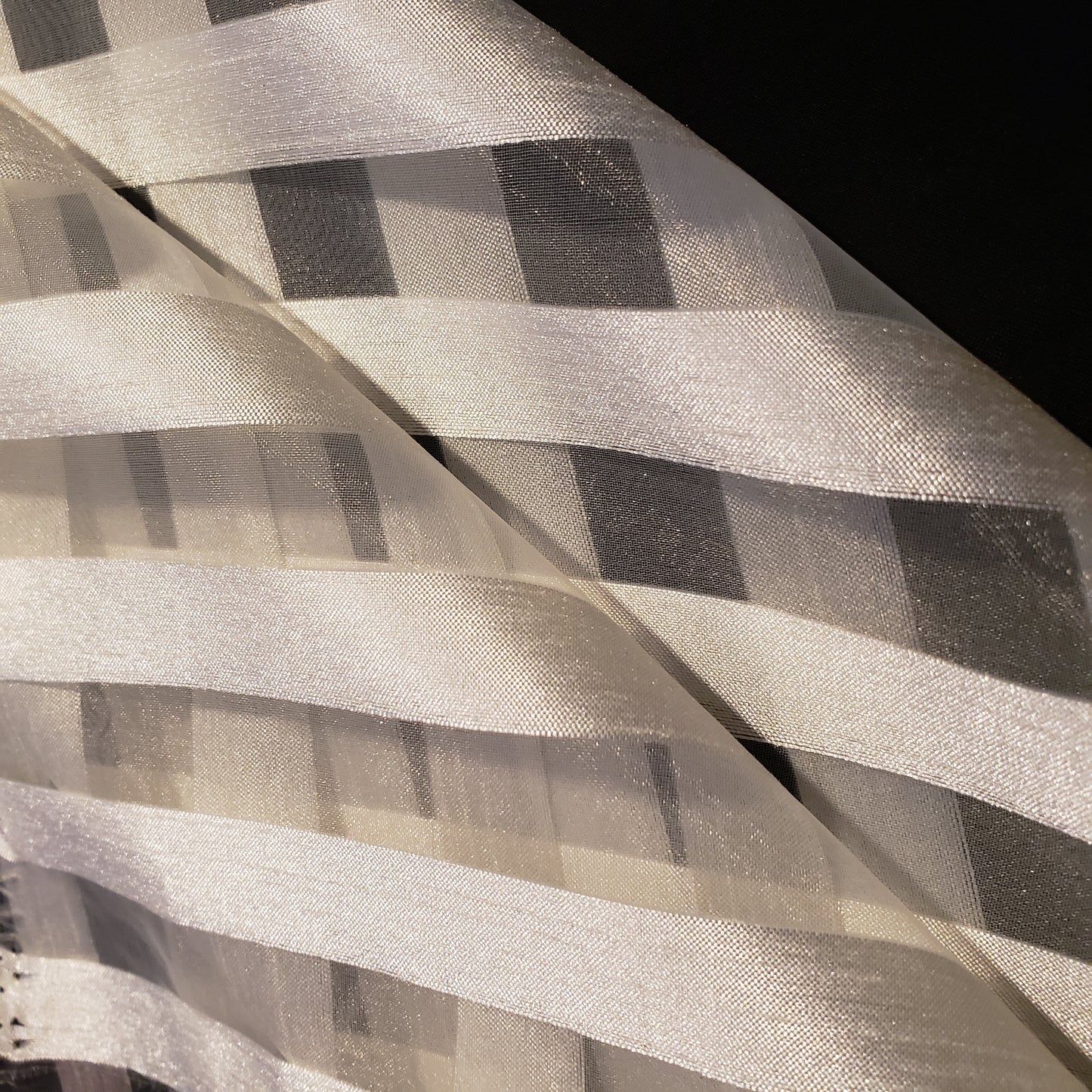 IVORY STRIPE ORGANZA FABRIC