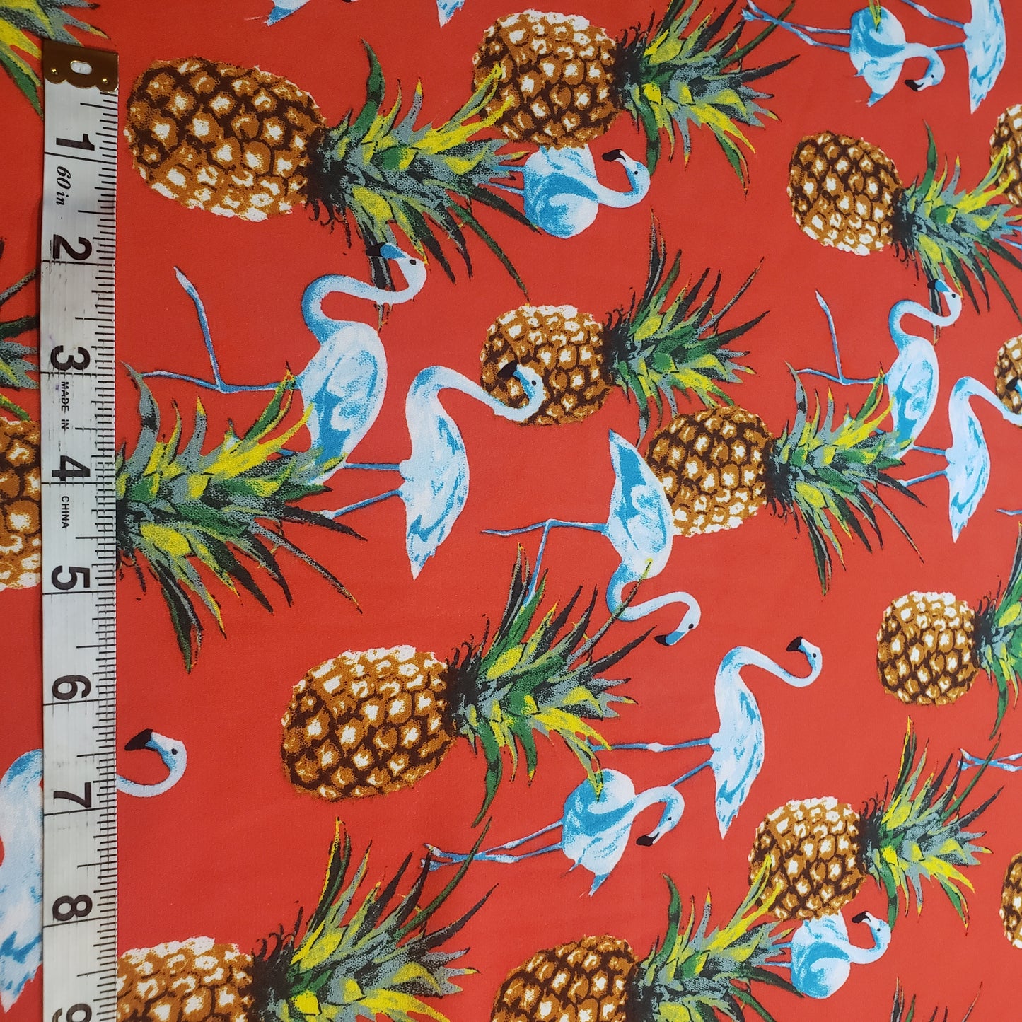 FLAMINGO PINEAPPLE CHIFFON PRINT