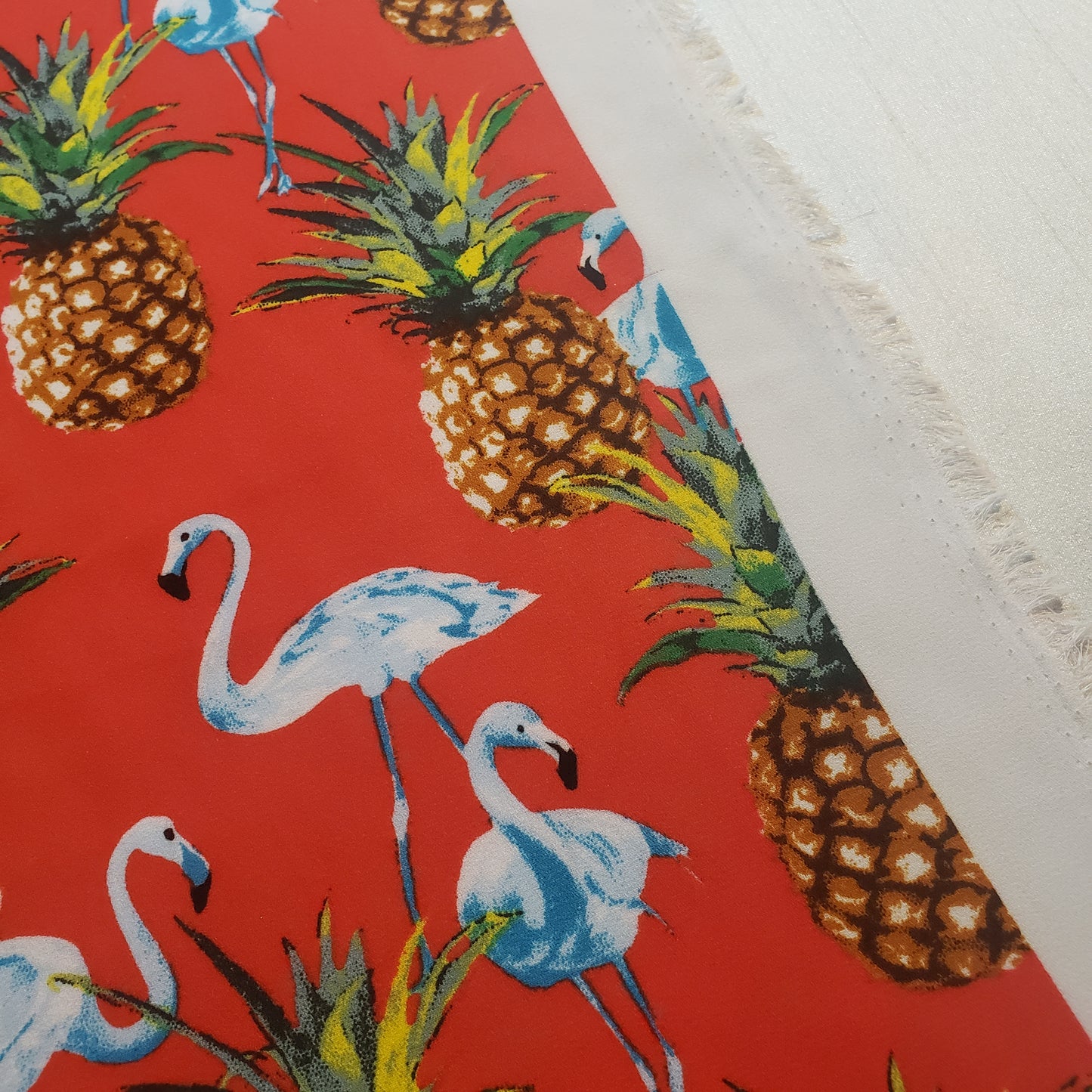 FLAMINGO PINEAPPLE CHIFFON PRINT