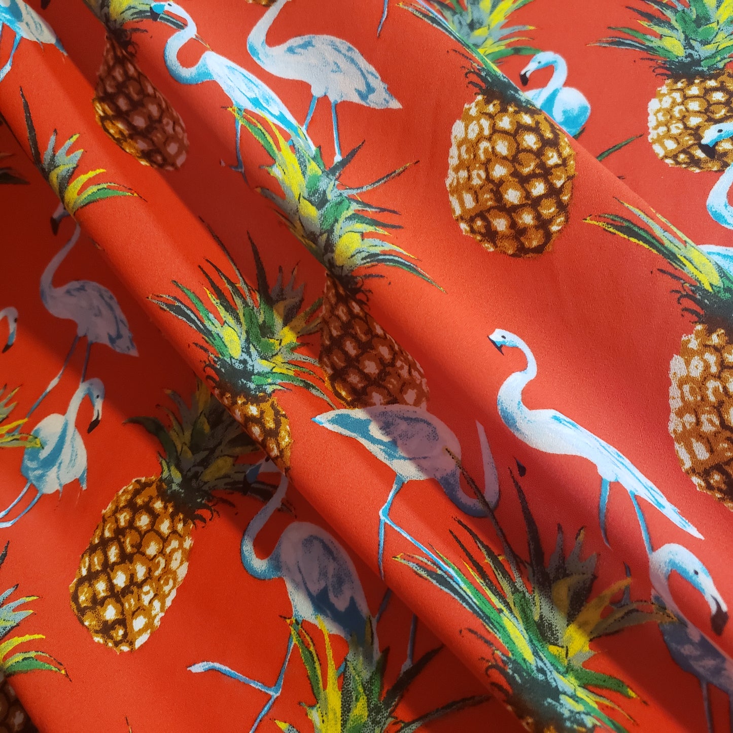 FLAMINGO PINEAPPLE CHIFFON PRINT