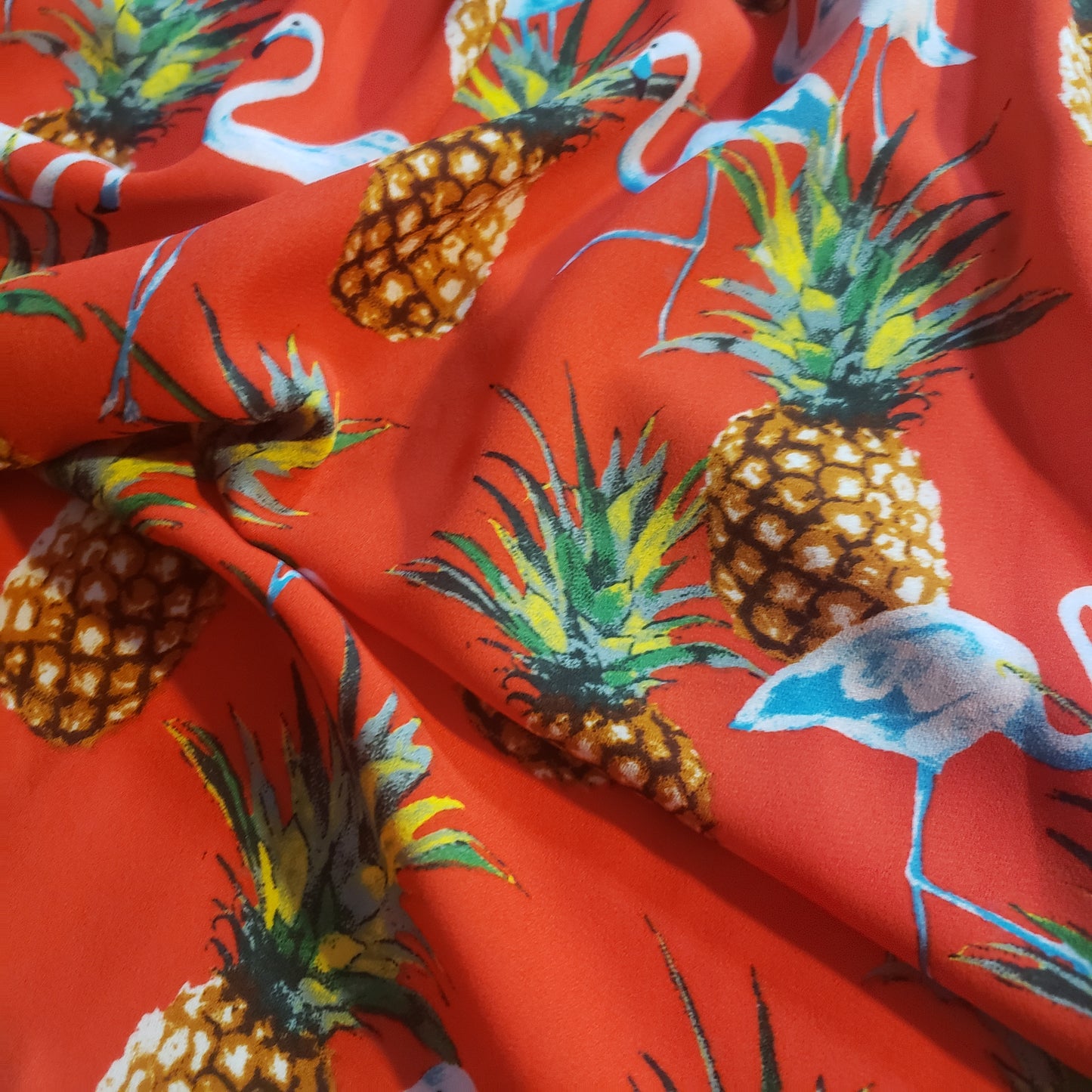 FLAMINGO PINEAPPLE CHIFFON PRINT