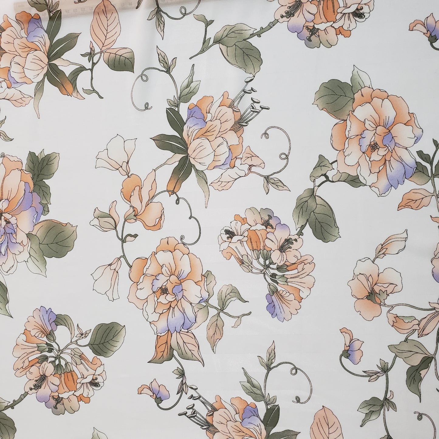 WATERCOLOR PEONE CHIFFON WHITE