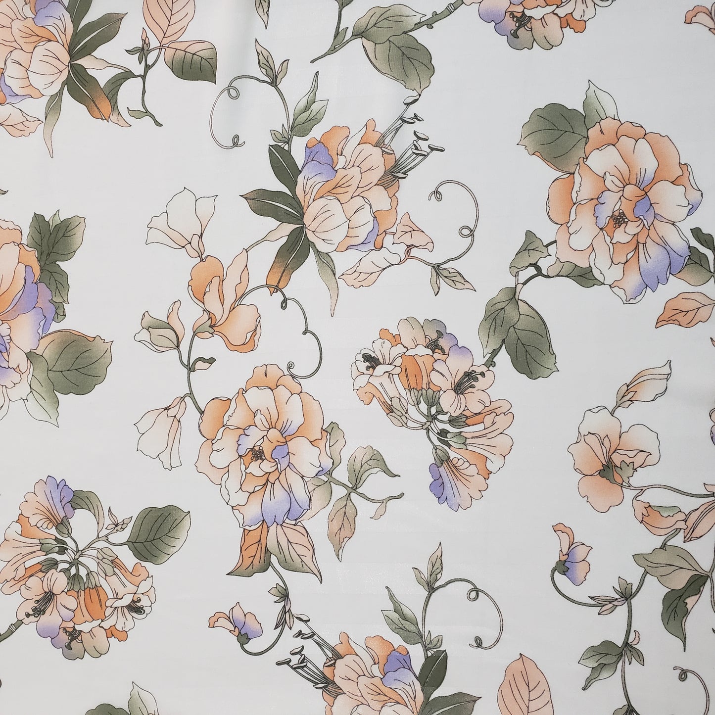 WATERCOLOR PEONE CHIFFON WHITE