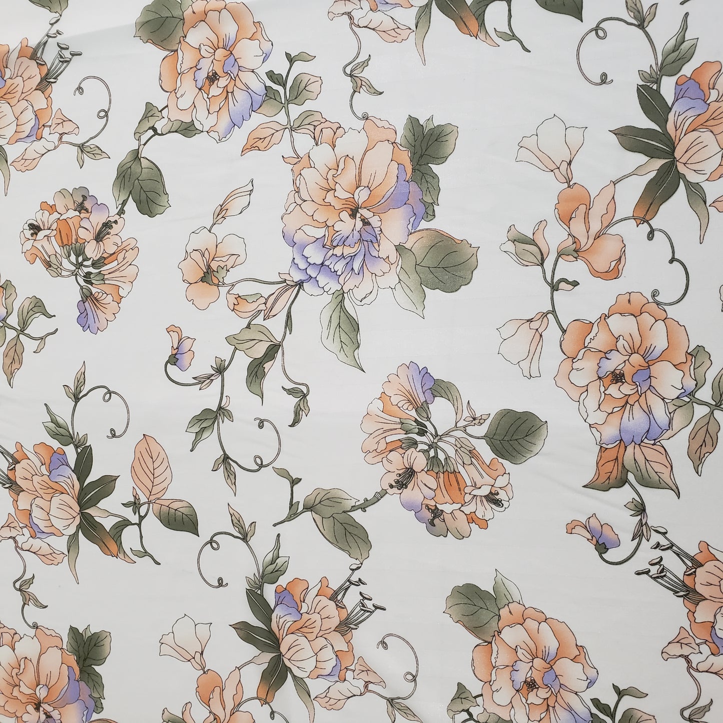 WATERCOLOR PEONE CHIFFON WHITE