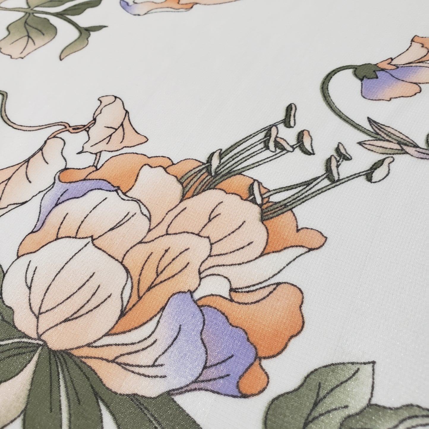 WATERCOLOR PEONE CHIFFON WHITE