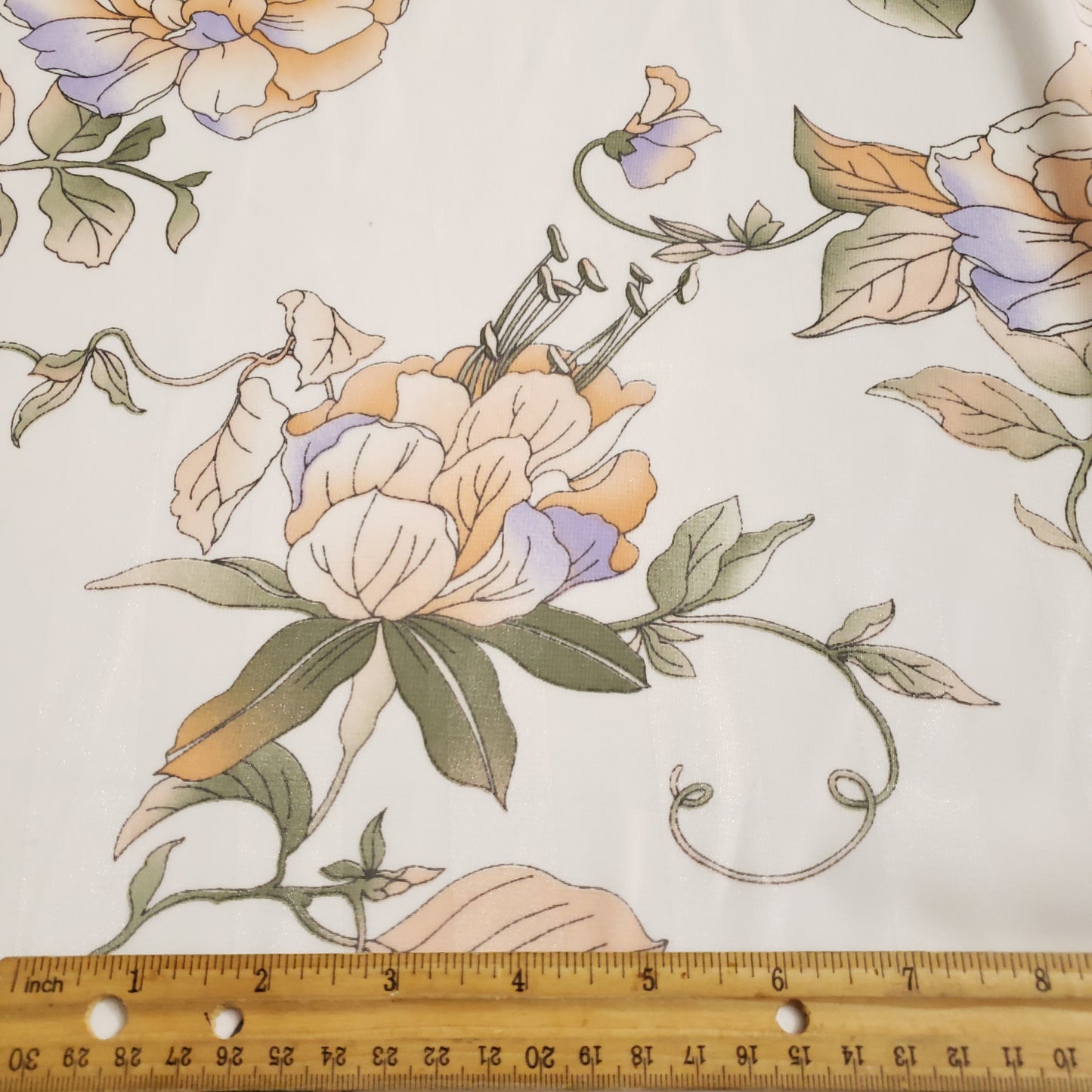WATERCOLOR PEONE CHIFFON WHITE