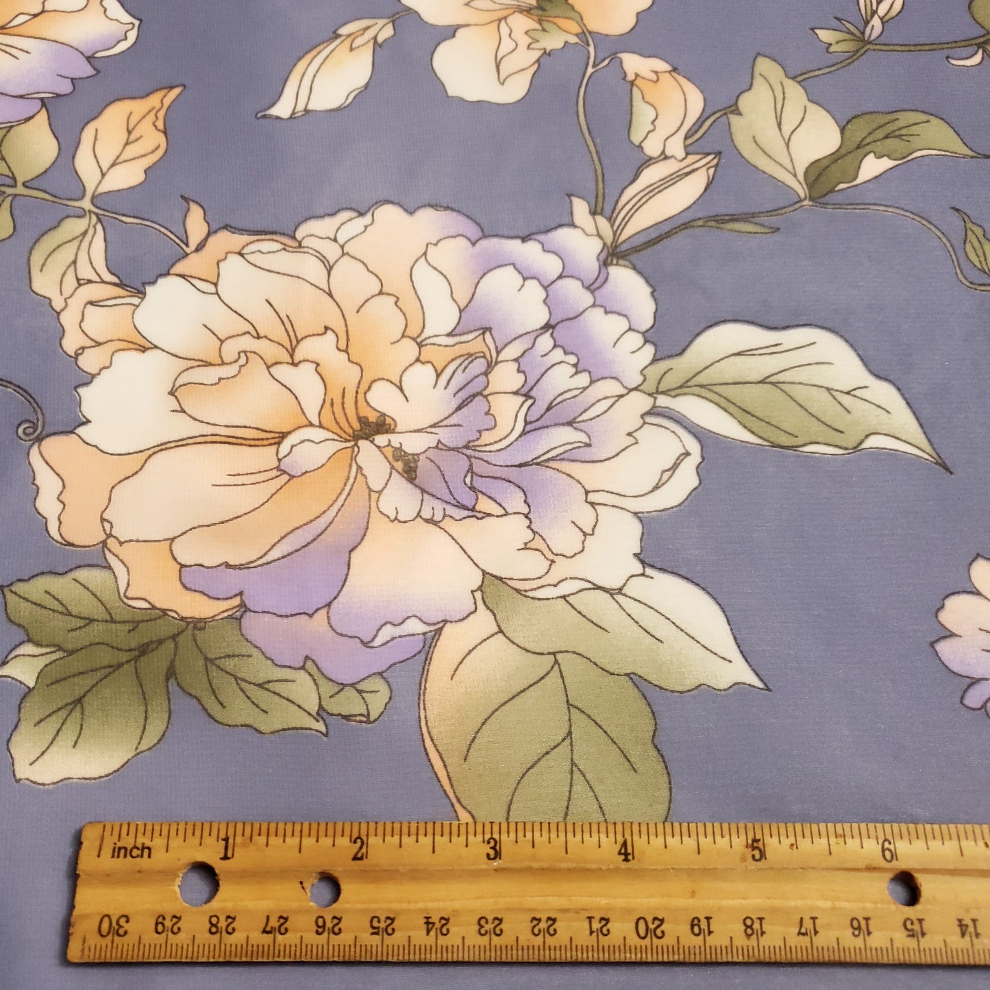 WATERCOLOR PEONE CHIFFON BLUE