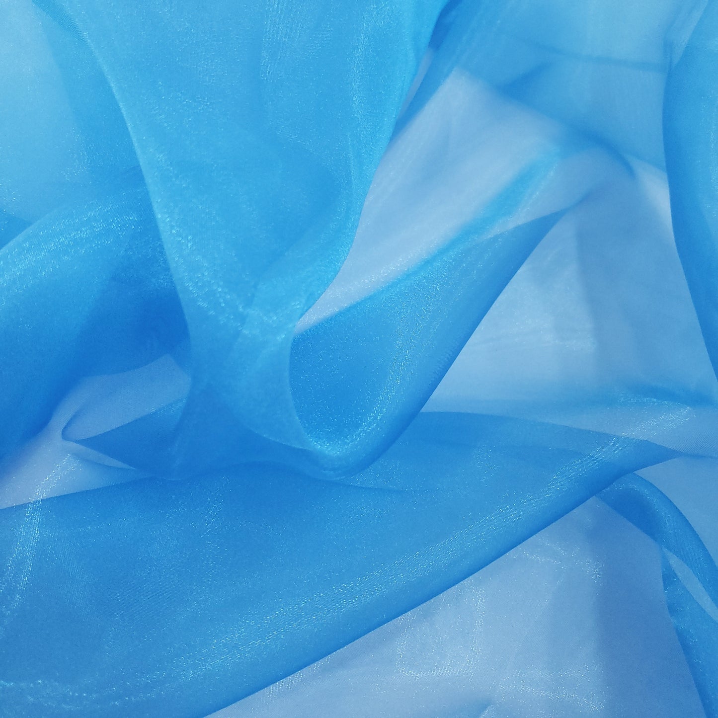 CRYSTAL ORGANZA 5 YARD LOT BLUE TURQUOISE