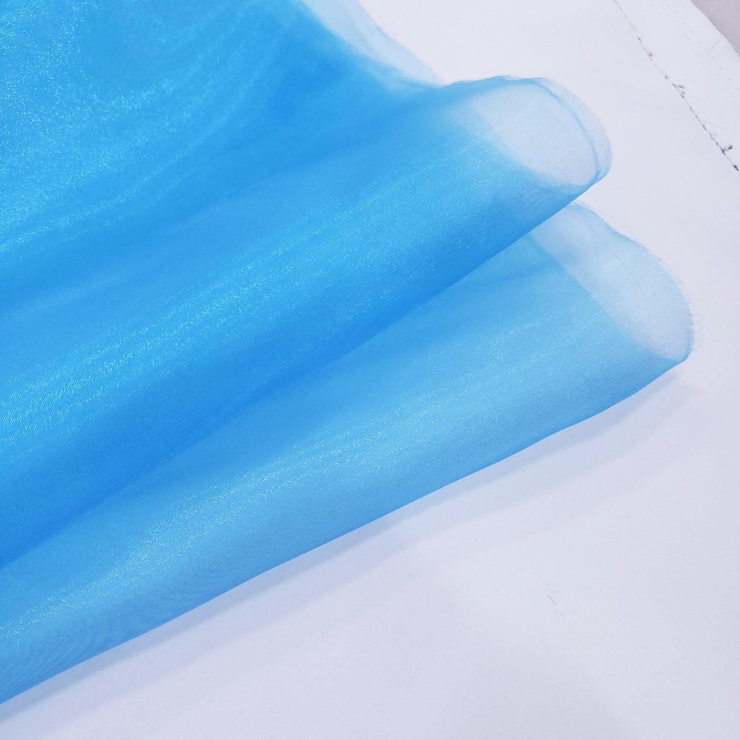 CRYSTAL ORGANZA 5 YARD LOT BLUE TURQUOISE