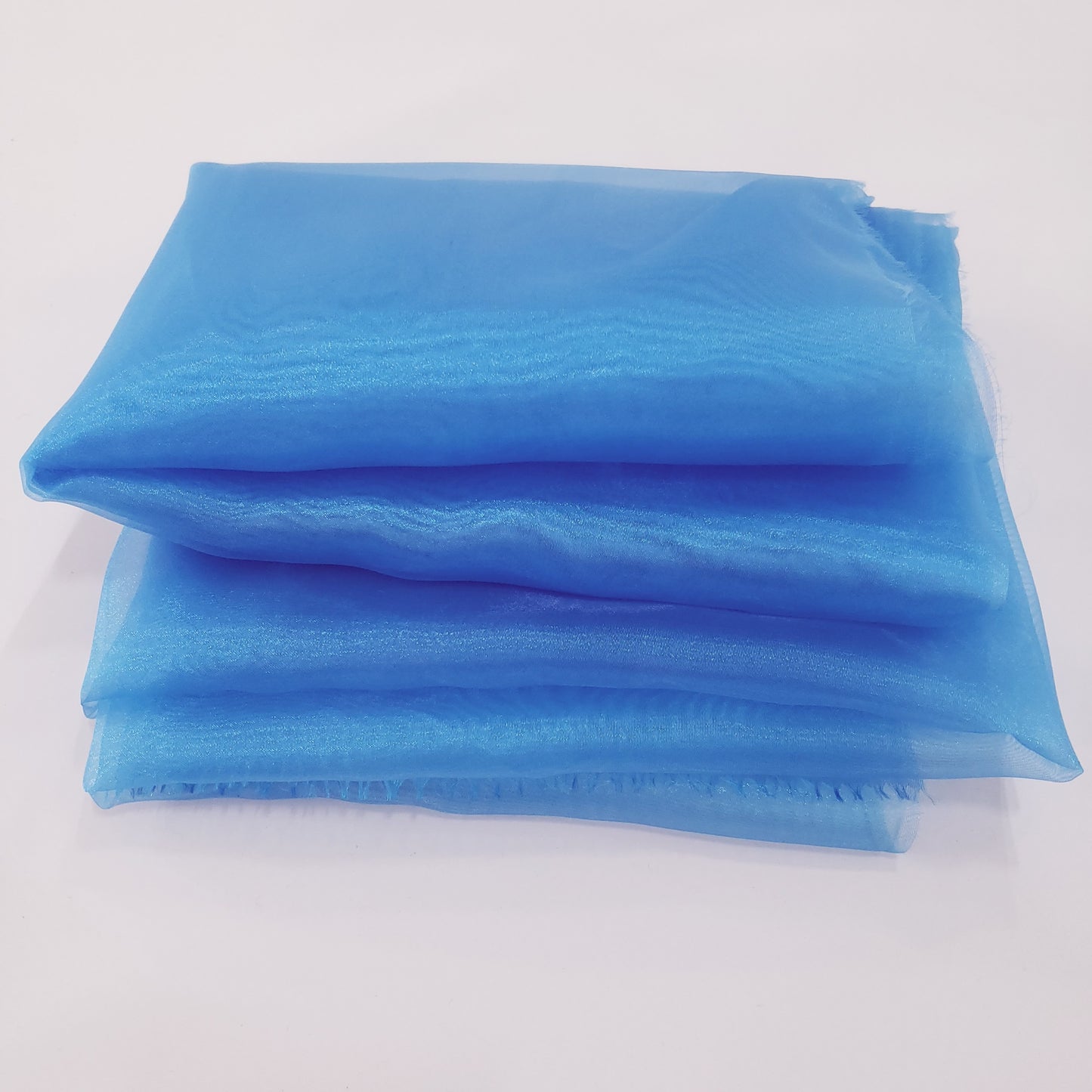 CRYSTAL ORGANZA 5 YARD LOT BLUE TURQUOISE