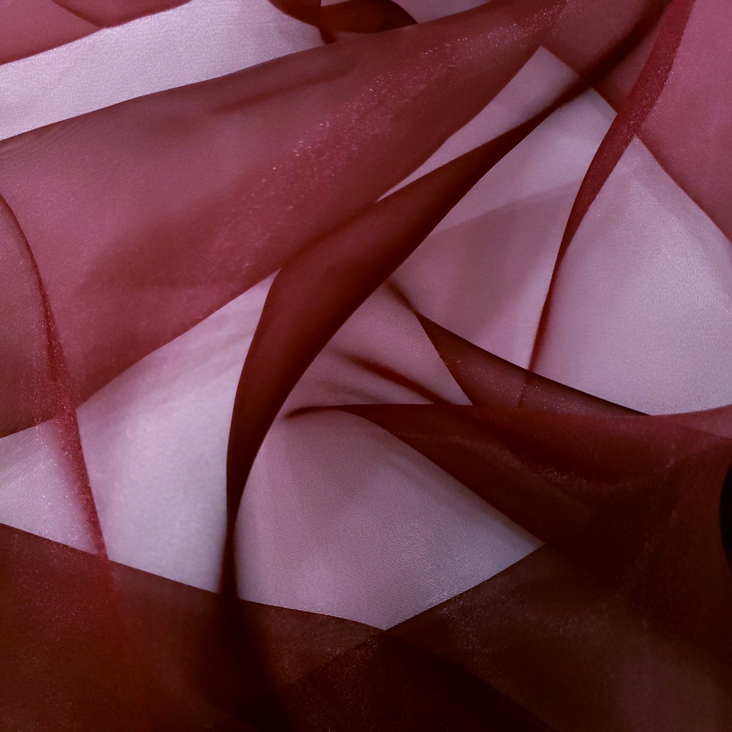 CRYSTAL ORGANZA 5 YARD LOT RED BURGUNDY