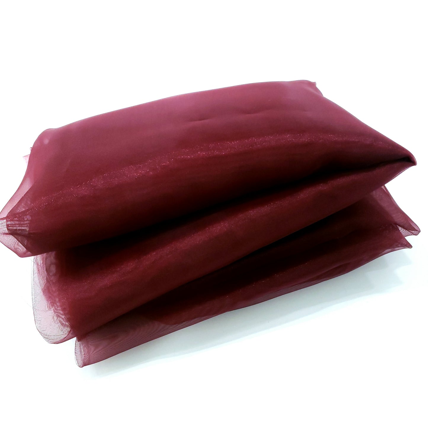 CRYSTAL ORGANZA 5 YARD LOT RED BURGUNDY