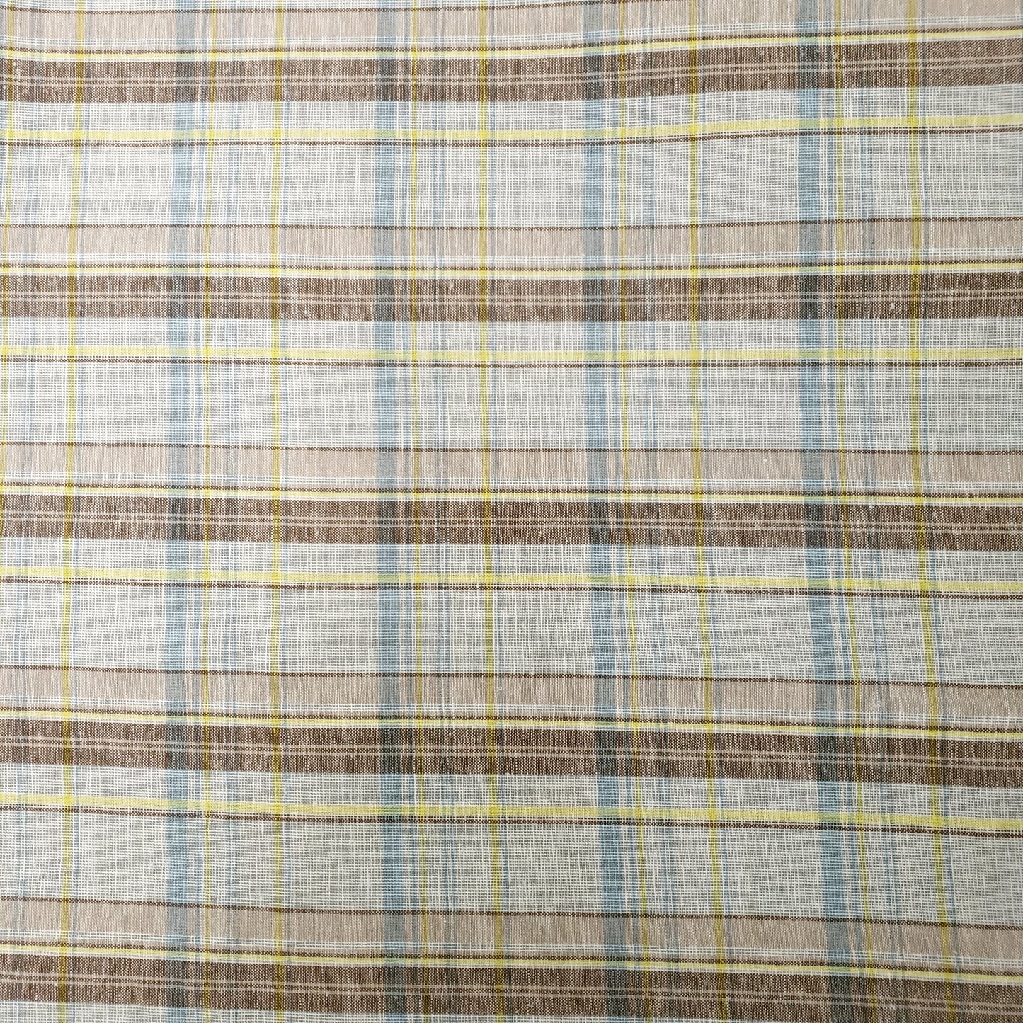 COTTON LINEN TARTAN BROWN