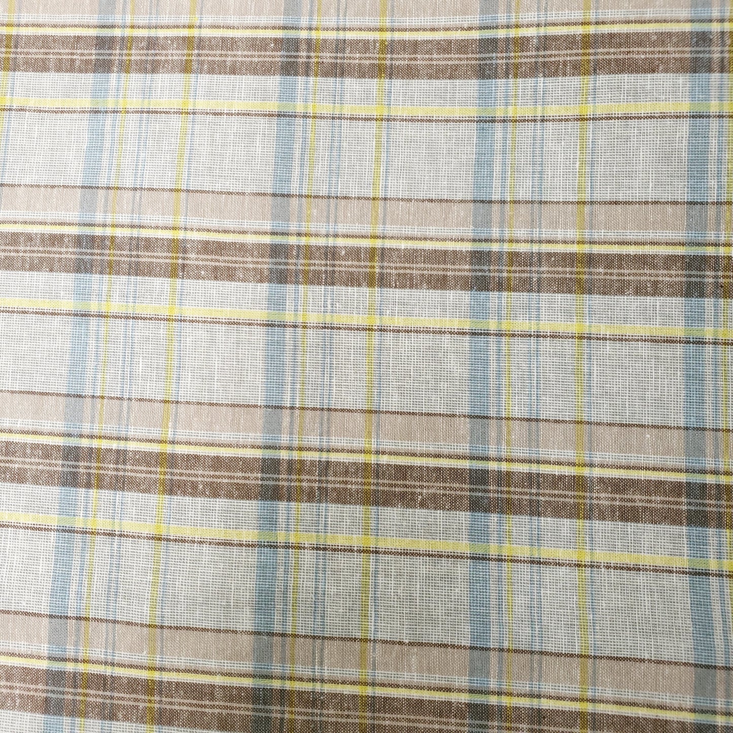 COTTON LINEN TARTAN BROWN