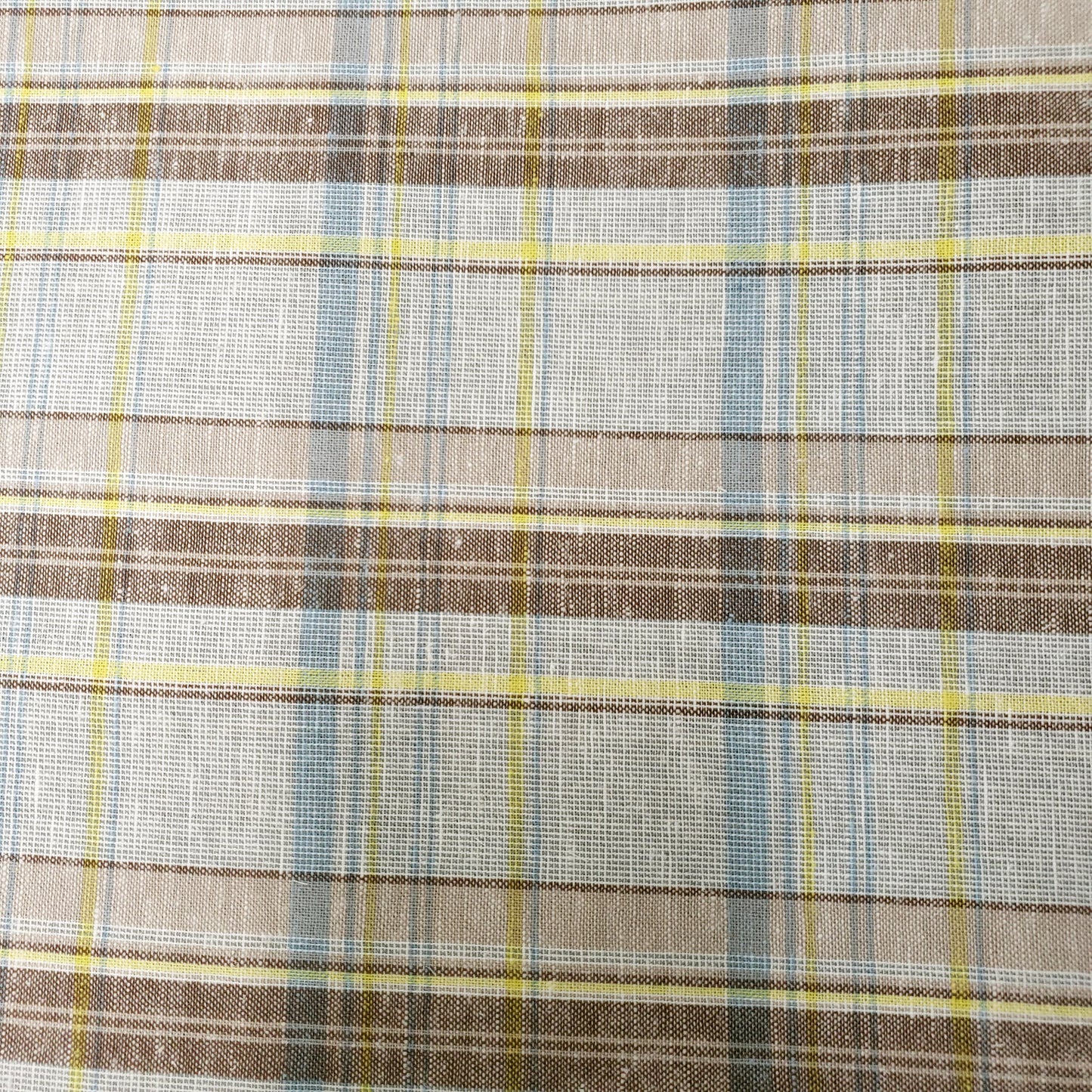 COTTON LINEN TARTAN BROWN