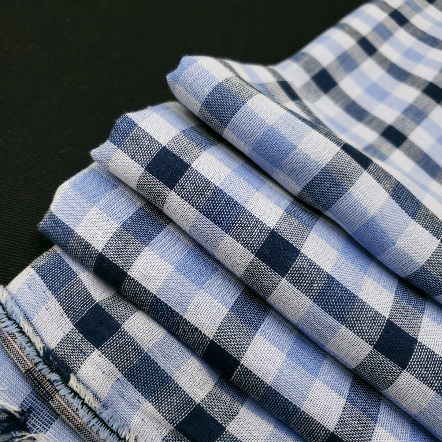 PRE-LINED BLUE PLAID SHIRTING