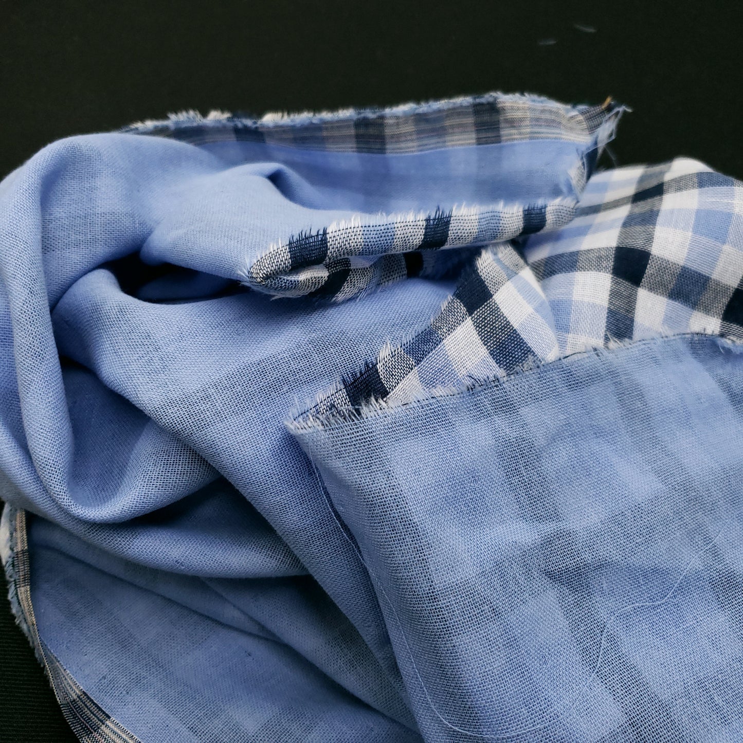 PRE-LINED BLUE PLAID SHIRTING