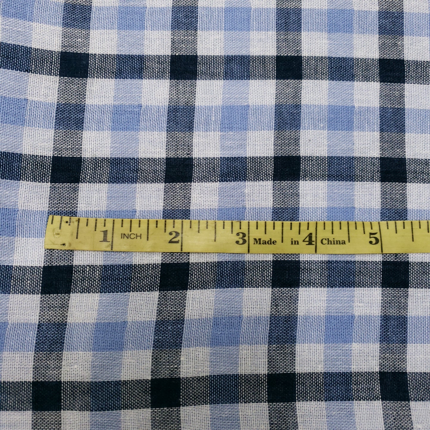 PRE-LINED BLUE PLAID SHIRTING