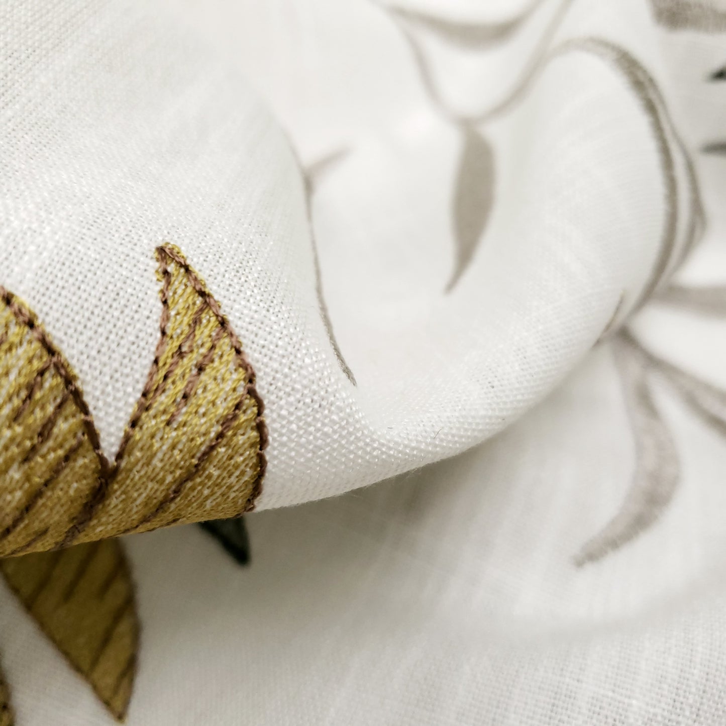 GILDED PALM EMBROIDERED DRAPERY