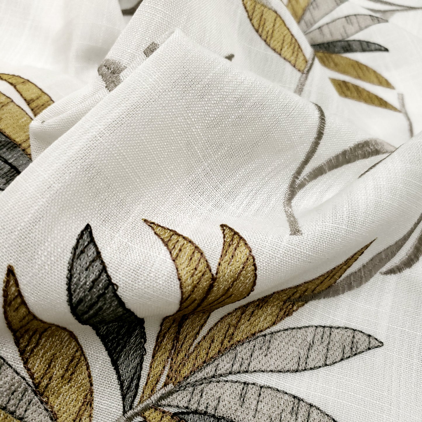 GILDED PALM EMBROIDERED DRAPERY