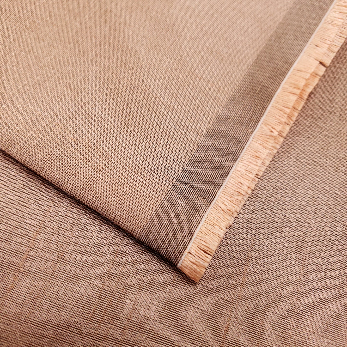 ORANGE PEACH ASH FAUX SILK DUPIONI