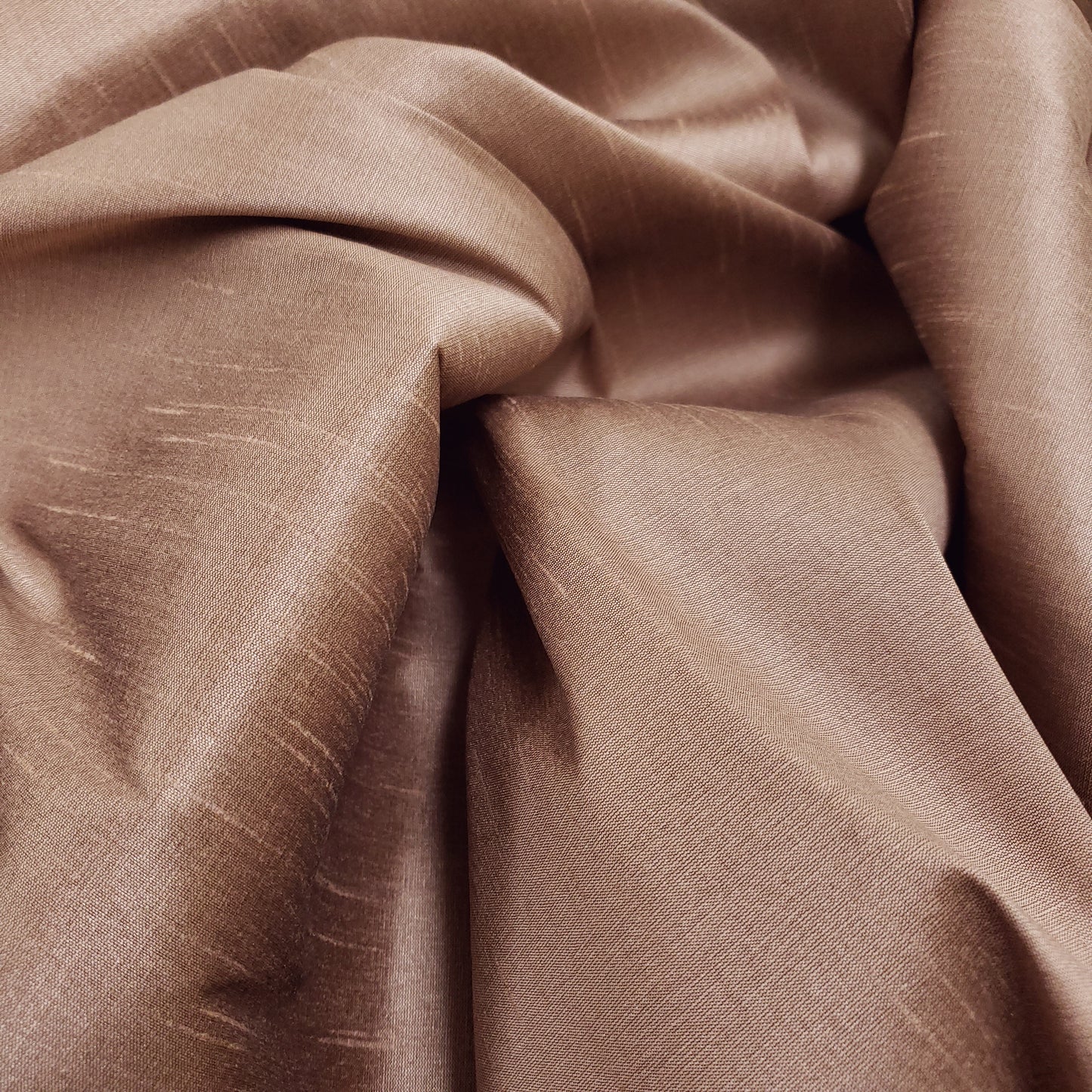 ORANGE PEACH ASH FAUX SILK DUPIONI