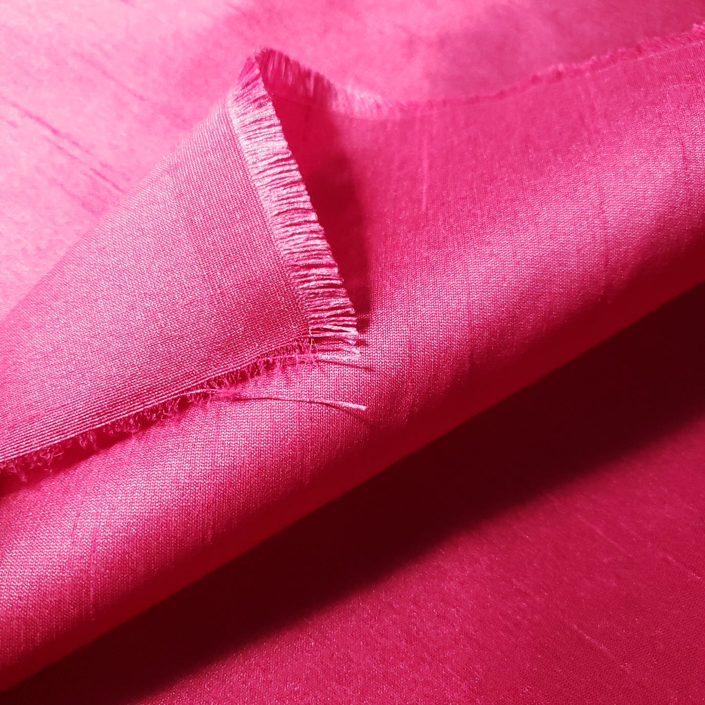 PINK FUSCHIA PEONE FAUX SILK DUPIONI