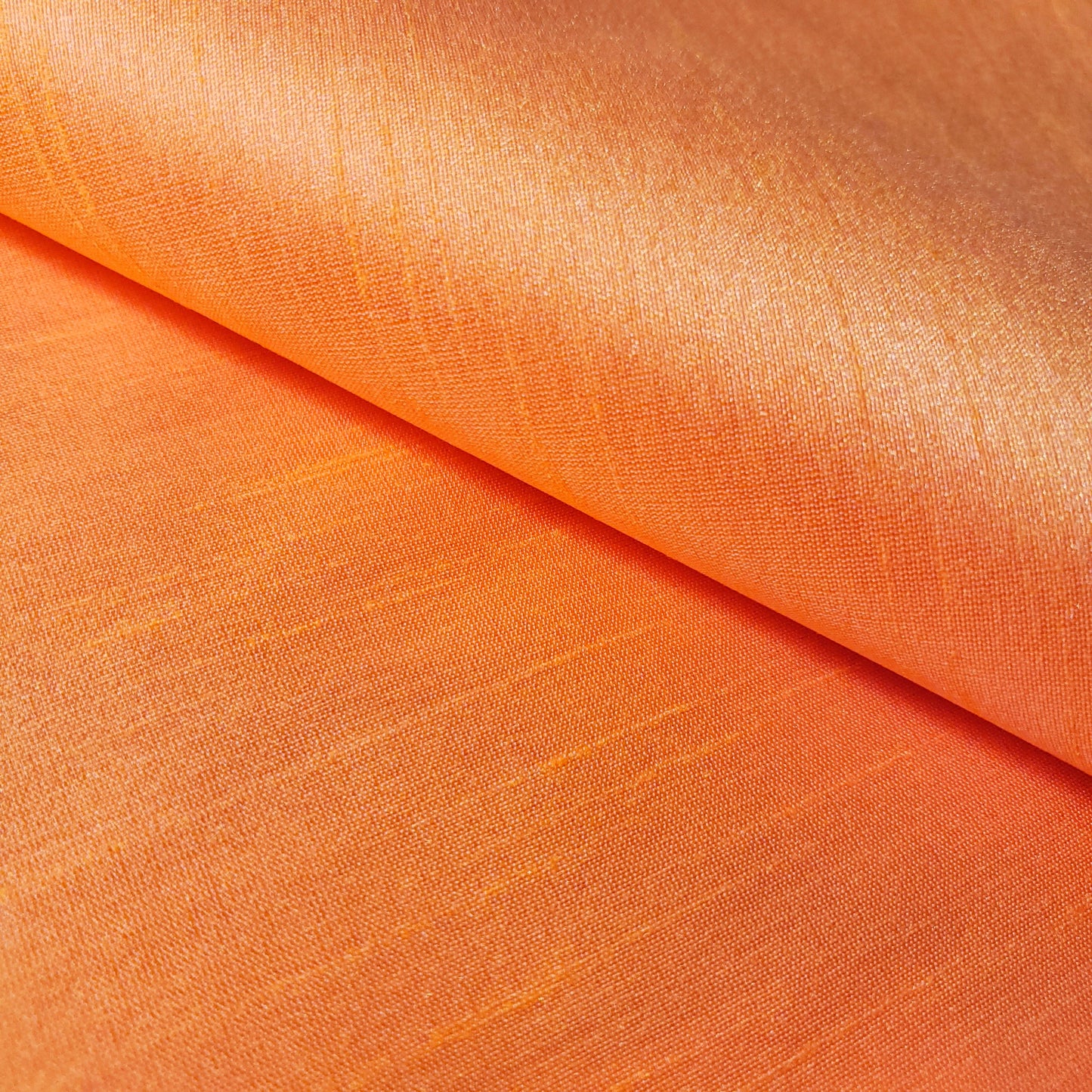 ORANGE NEON CREAMCICLE FAUX SILK DUPIONI 58"