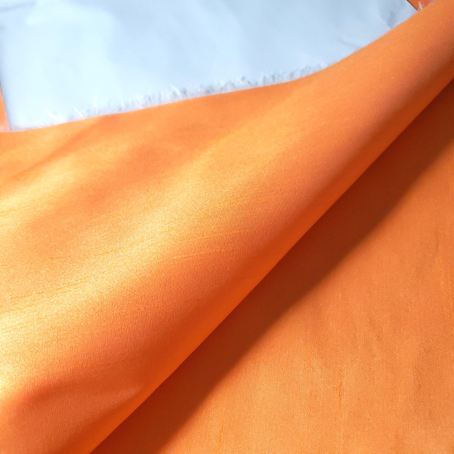 ORANGE NEON CREAMCICLE FAUX SILK DUPIONI 58"