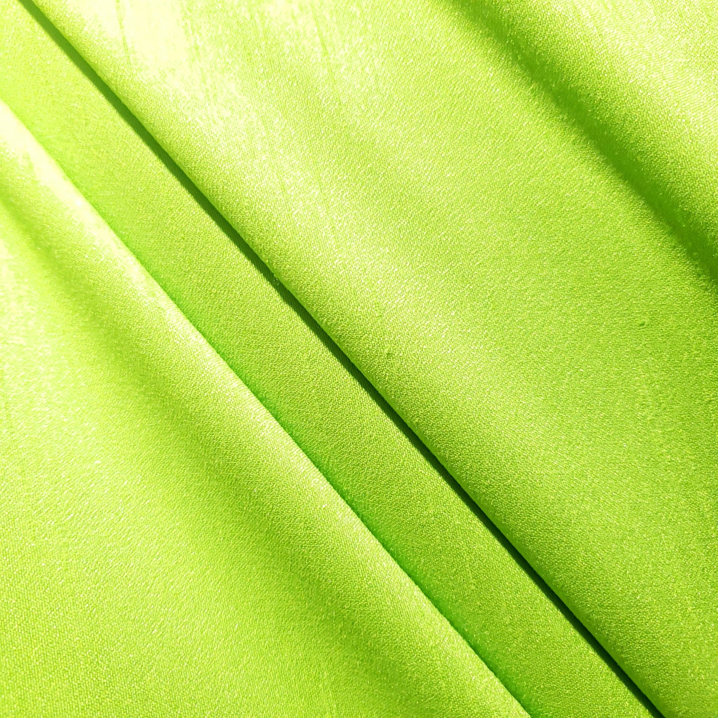 GREEN LIME SOFT FAUX SILK DUPIONI FABRIC