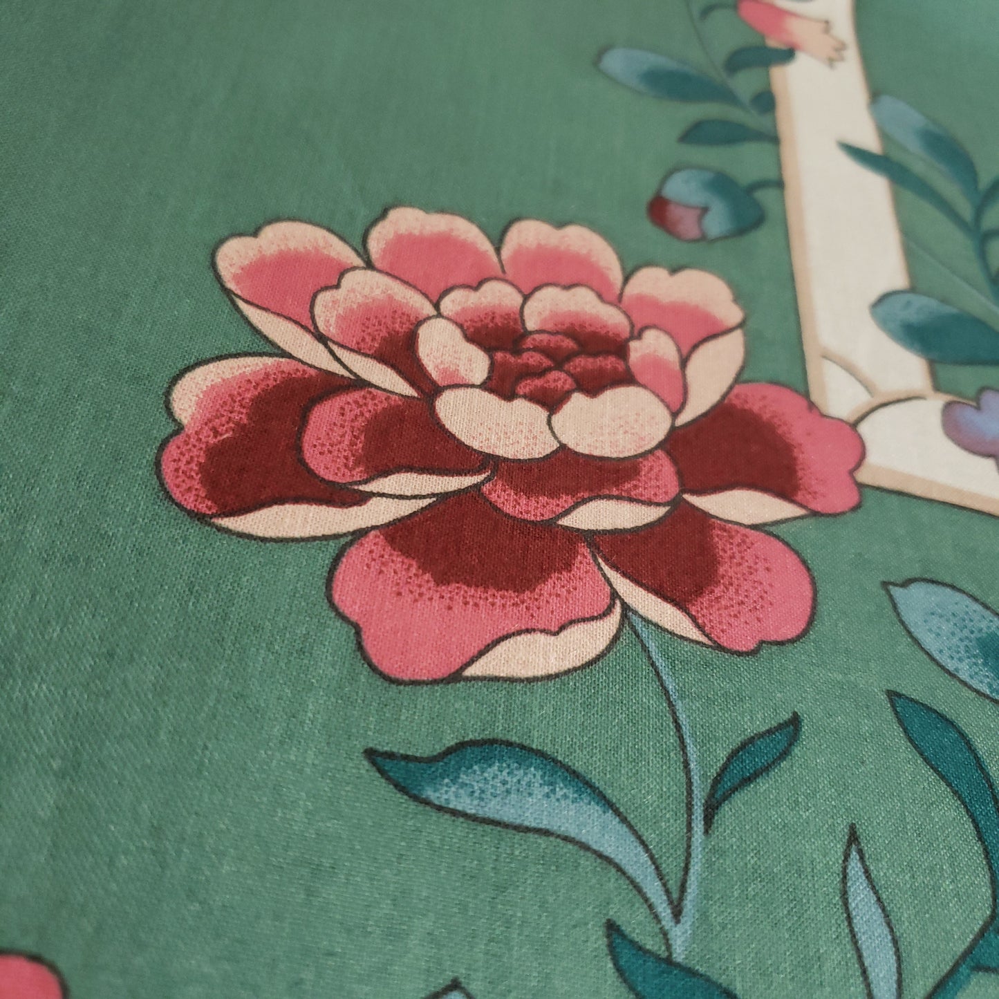 CHINESE GARDEN TOILE DRAPERY